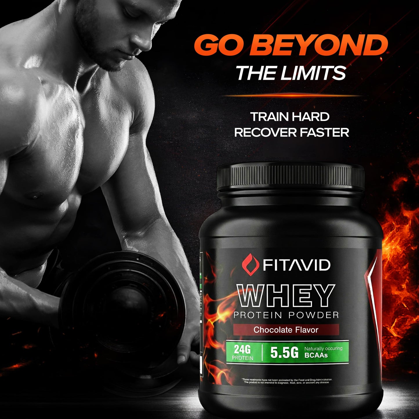 FITAVID Whey Protein Powder 32 Servings