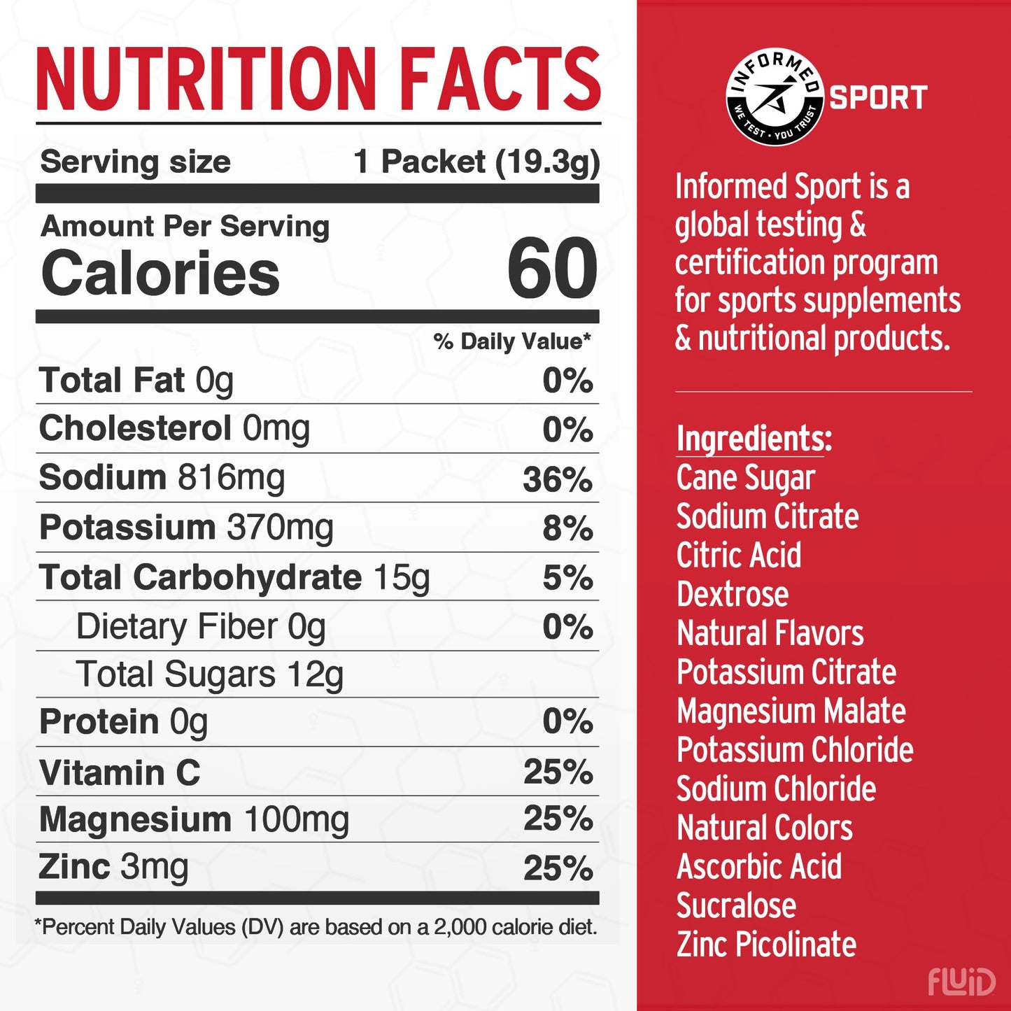Fluid Tactical ORS Oral Rehydration Solution Powder, 128 Count