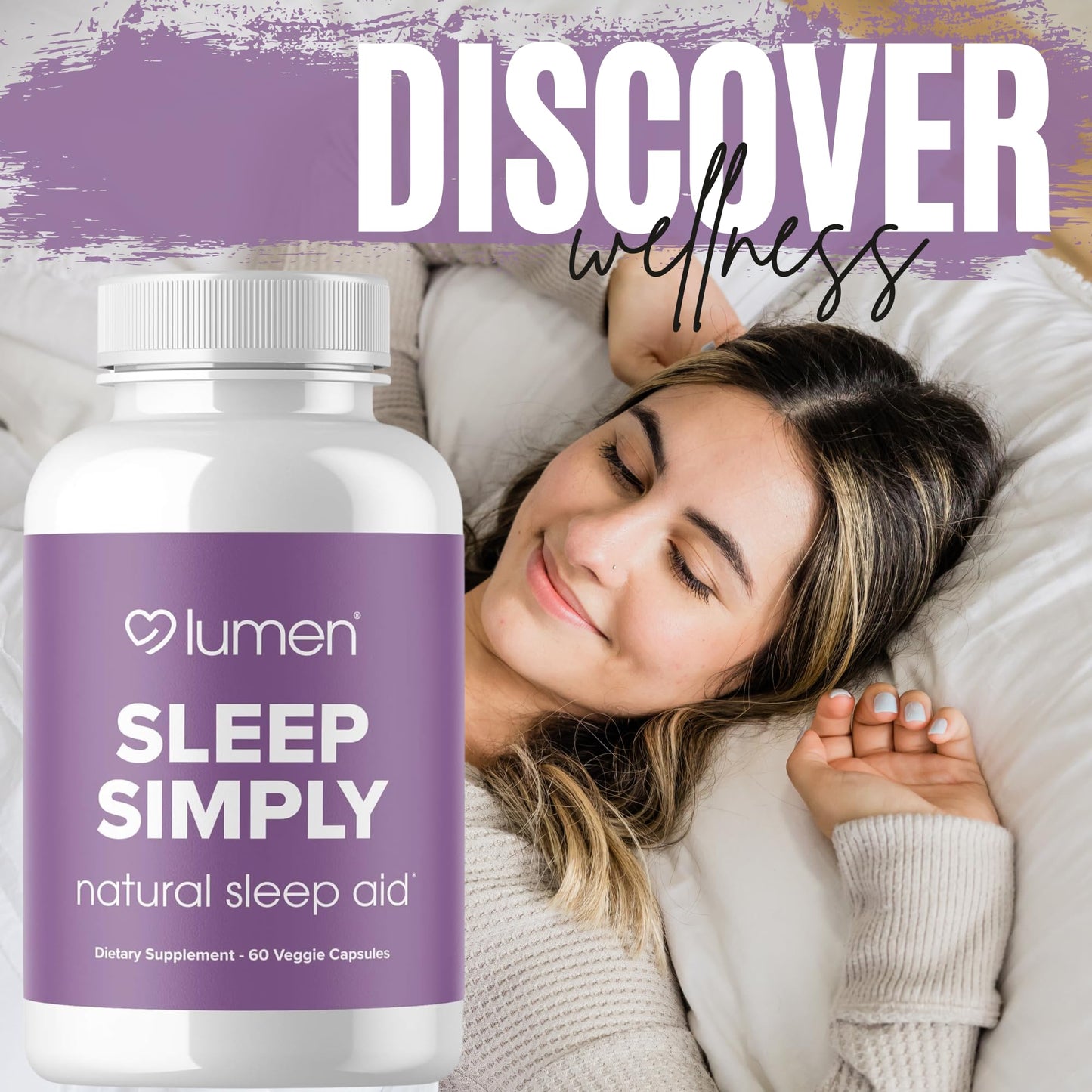 Lumen Naturals Sleep Simply with Melatonin and Magnesium Capsules, 60 Count