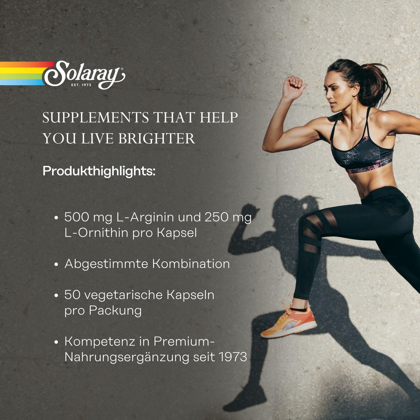 Solaray Free Form L-Arginine and Ornithine Capsules, 50 Count