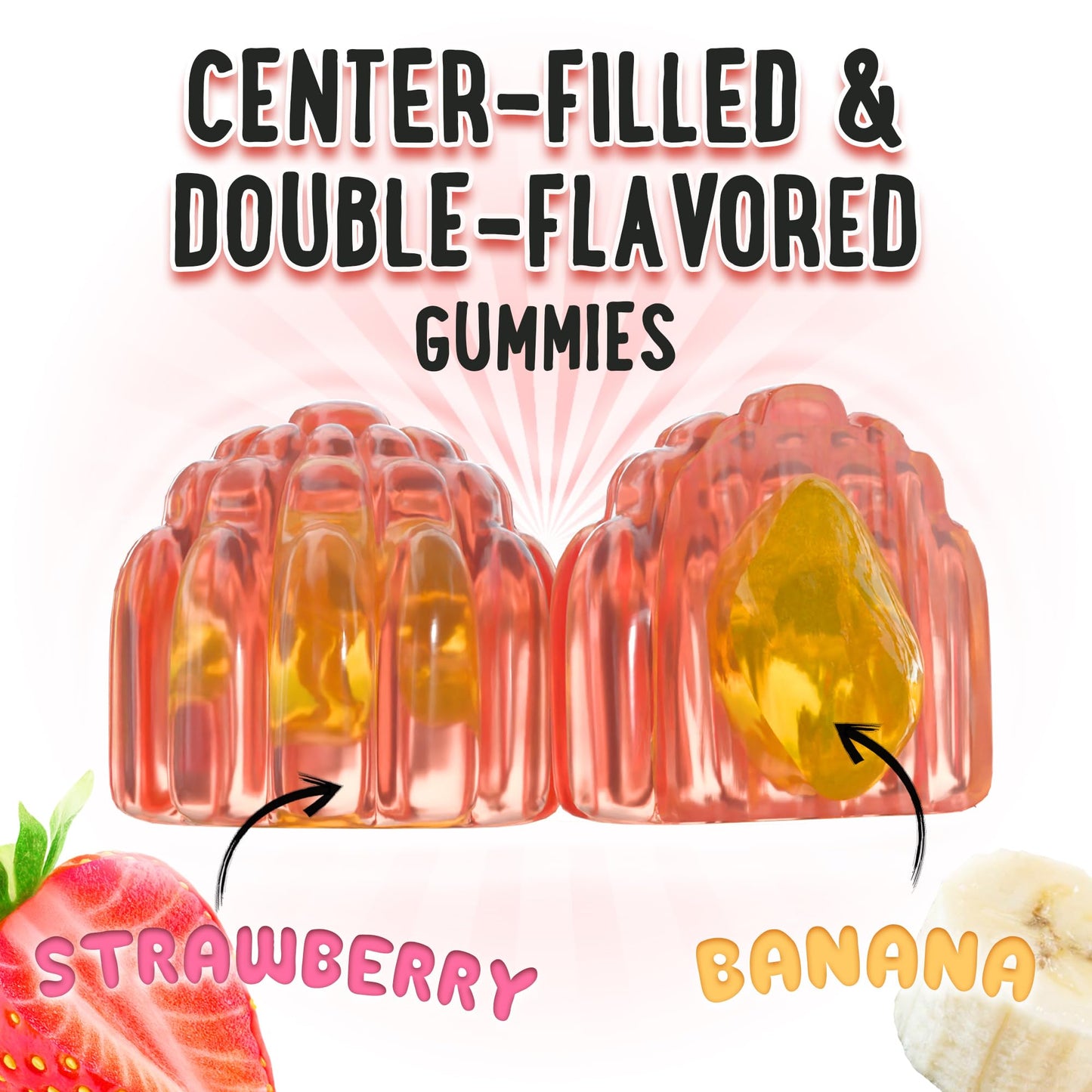 OH MY CHEWY Magnesium + D3K2 Gummies Bundle – 2 Bottles (60 Each) – Strawberry Banana & Apple Kiwi, 120 Gummies