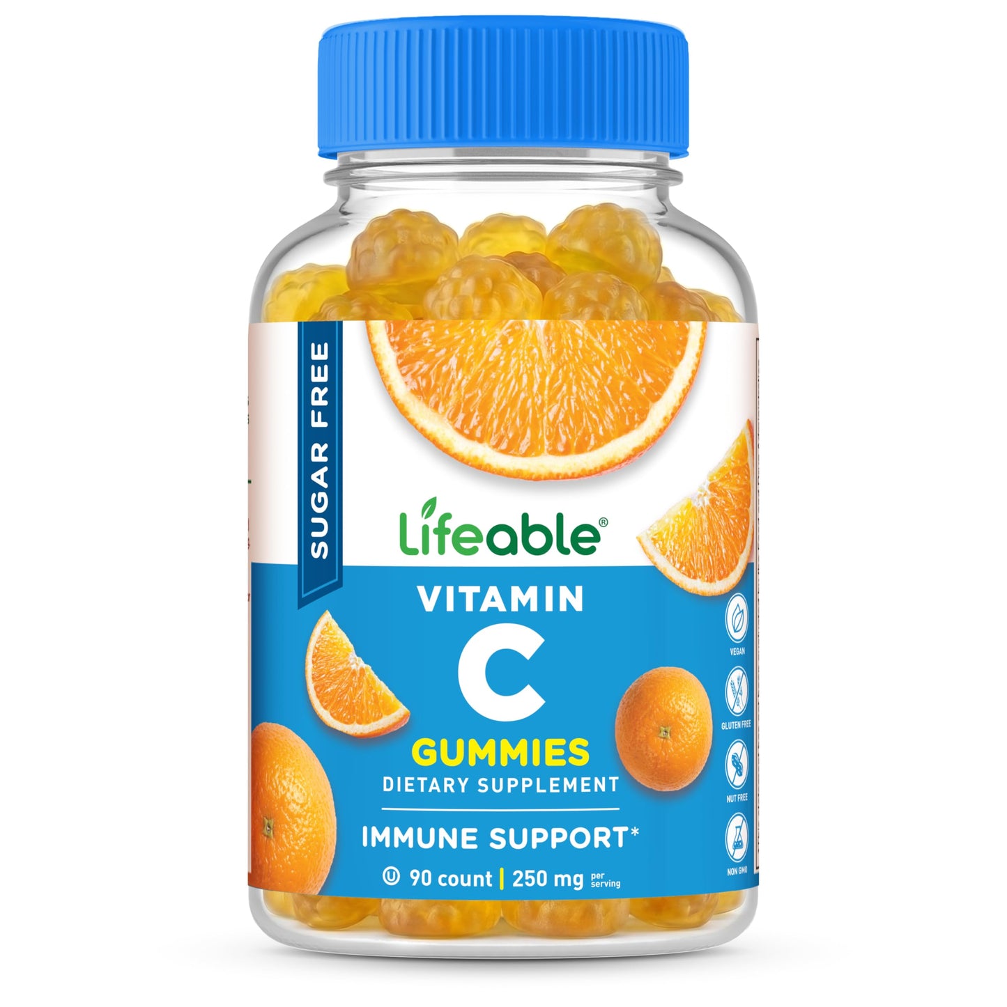 Lifeable Sugar Free Vitamin C 250 mg Gummies – Immune Support – 90 Gummies