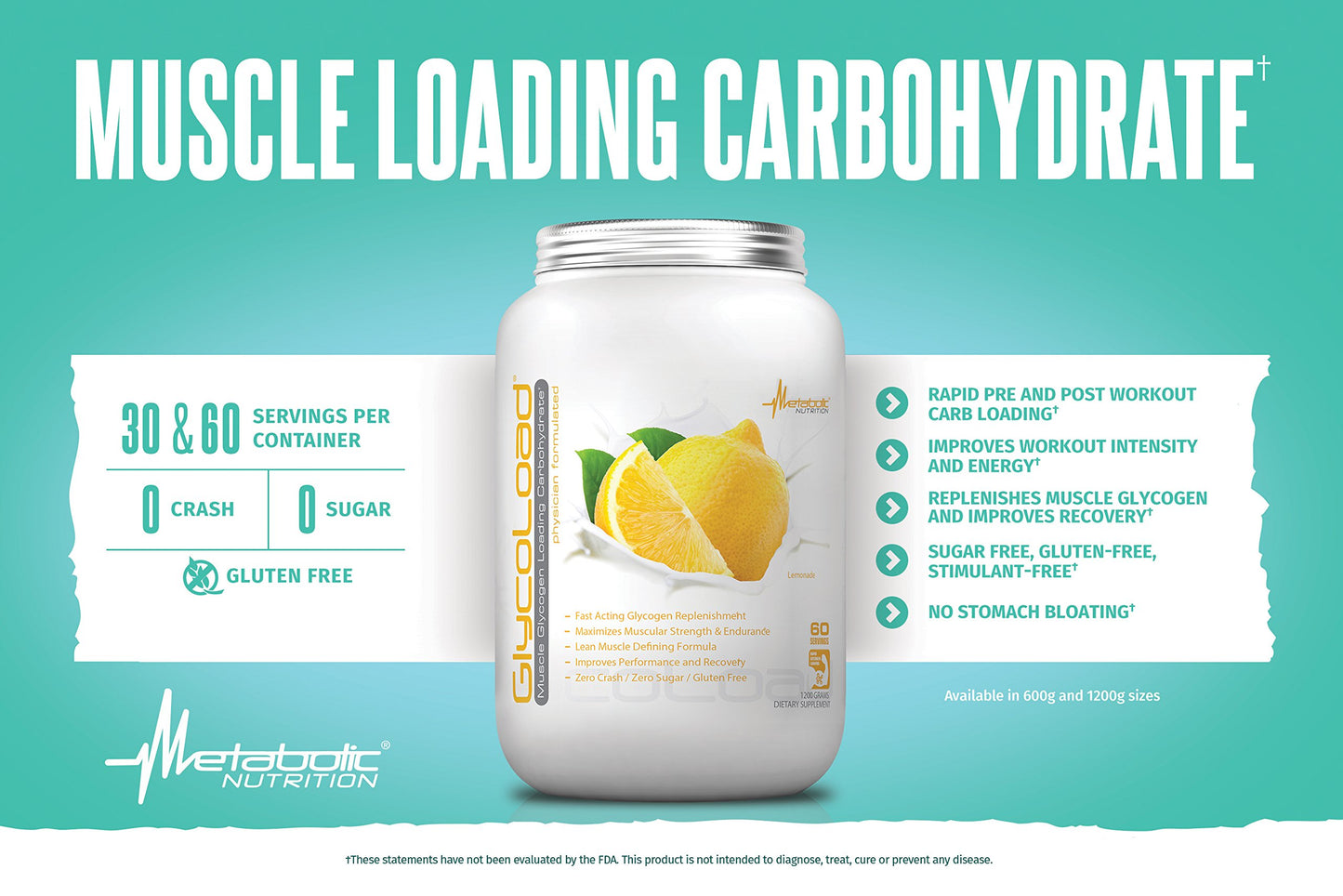 Metabolic Nutrition Glycoload Powder, 100% Micronized Cyclic Cluster Dextrin Carbohydrate, Grape Flavor, 21.1644 Servings
