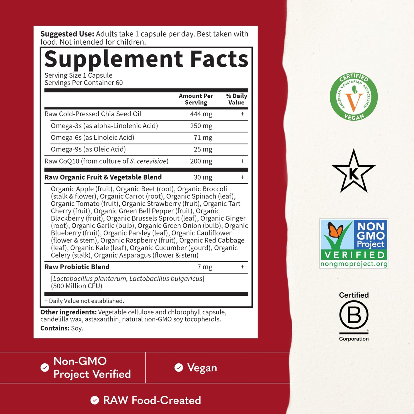 Garden of Life CoQ10 200mg Capsule, 60 Capsules