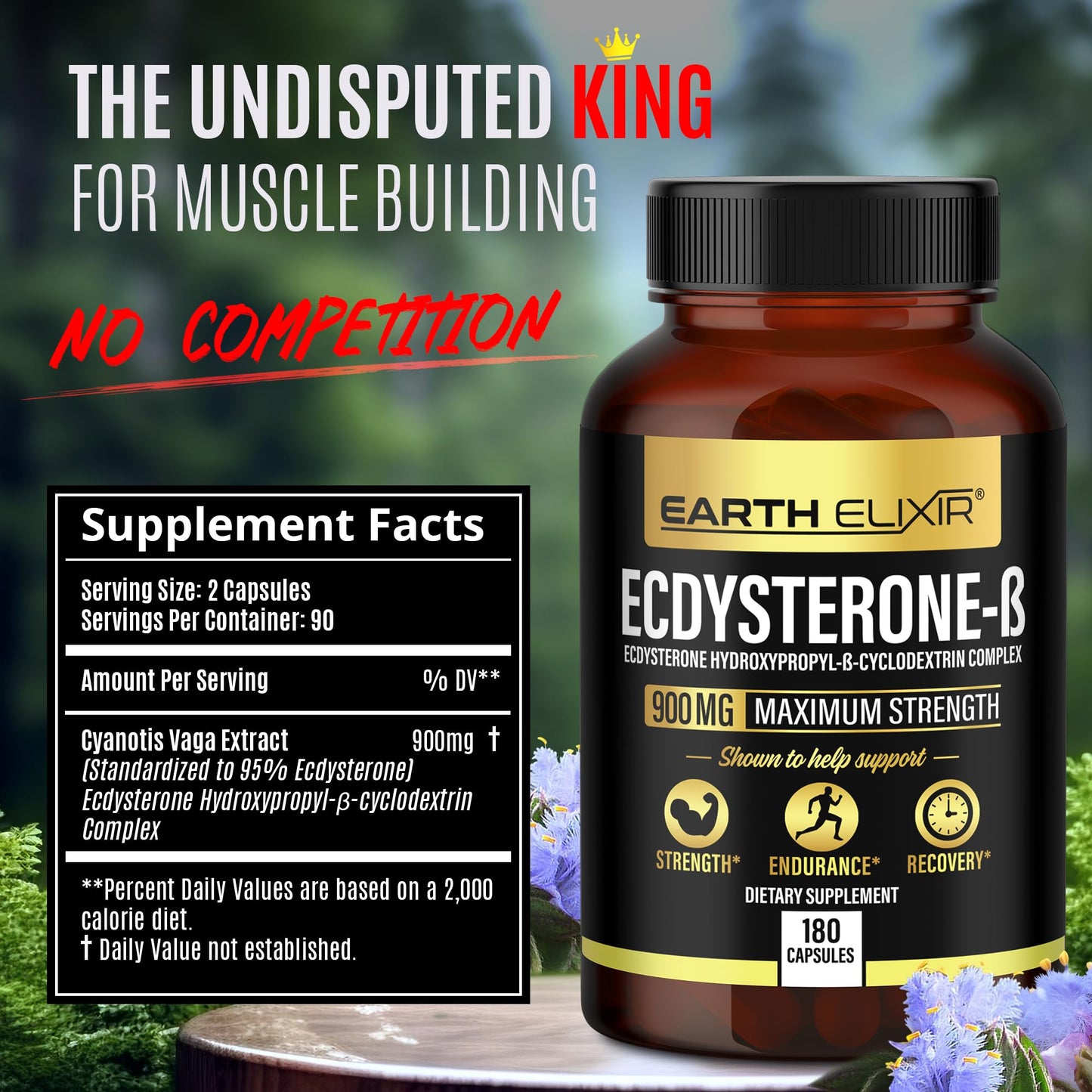 Earth Elixir Ecdysterone Supplements 900mg Capsule 180 Count