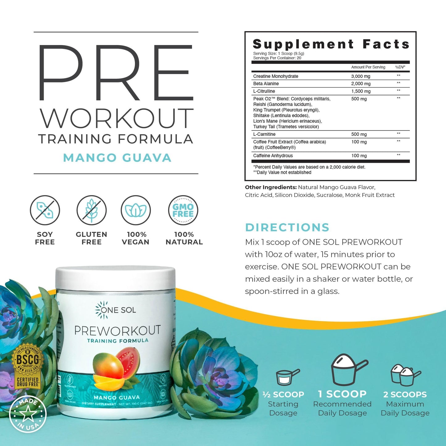 One Sol Pre-Workout for Women Powder 6.7 oz