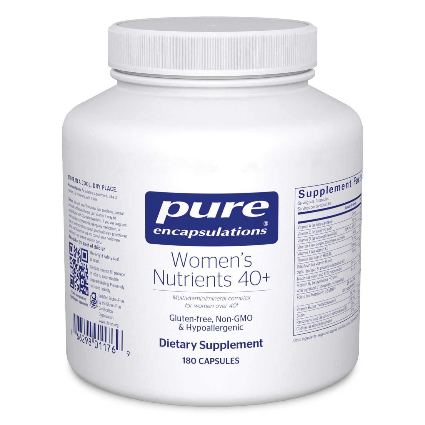 Pure Encapsulations Women's Nutrients 40+ Multivitamin Capsules, 180