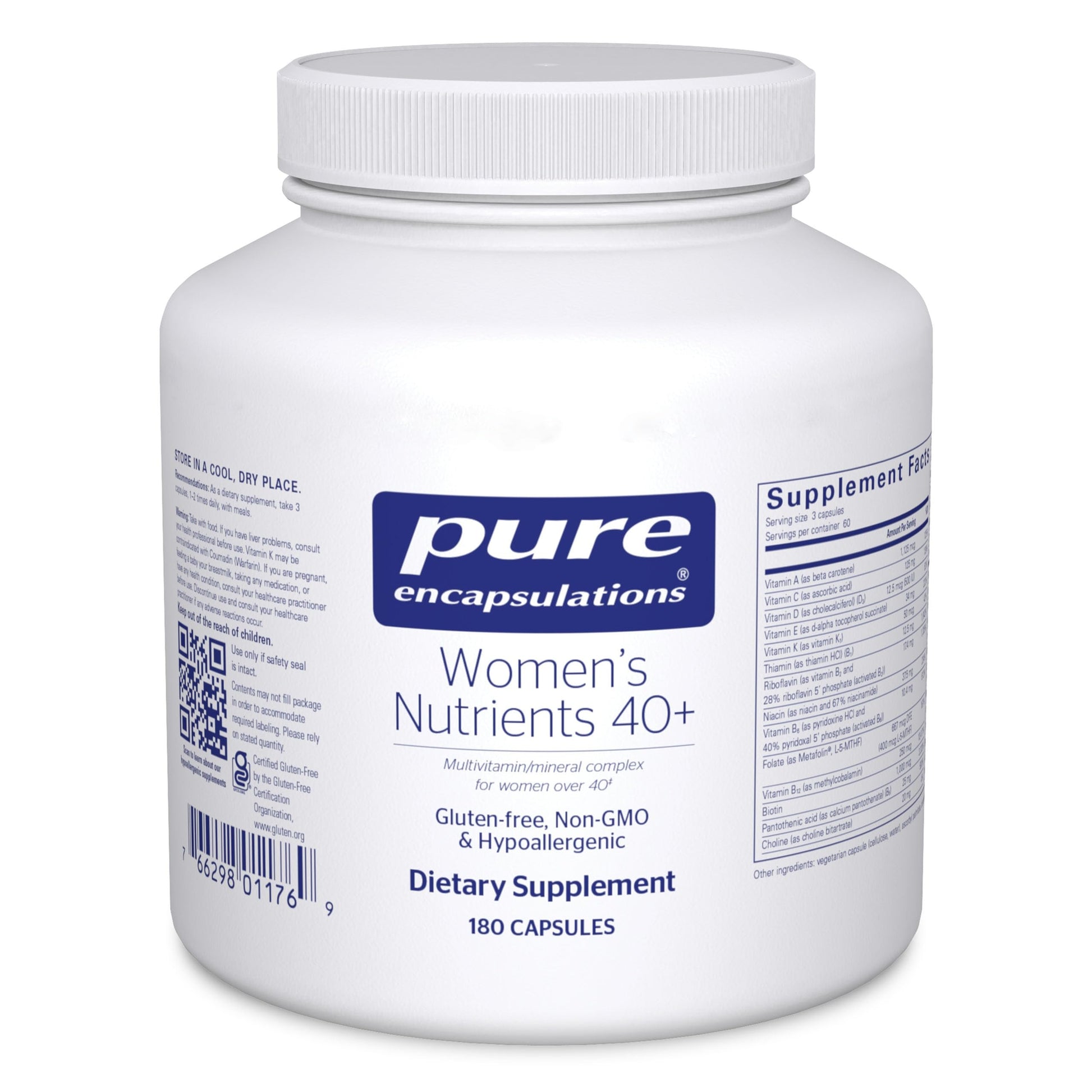 Pure Encapsulations Women's Nutrients 40+ Multivitamin Capsules, 180
