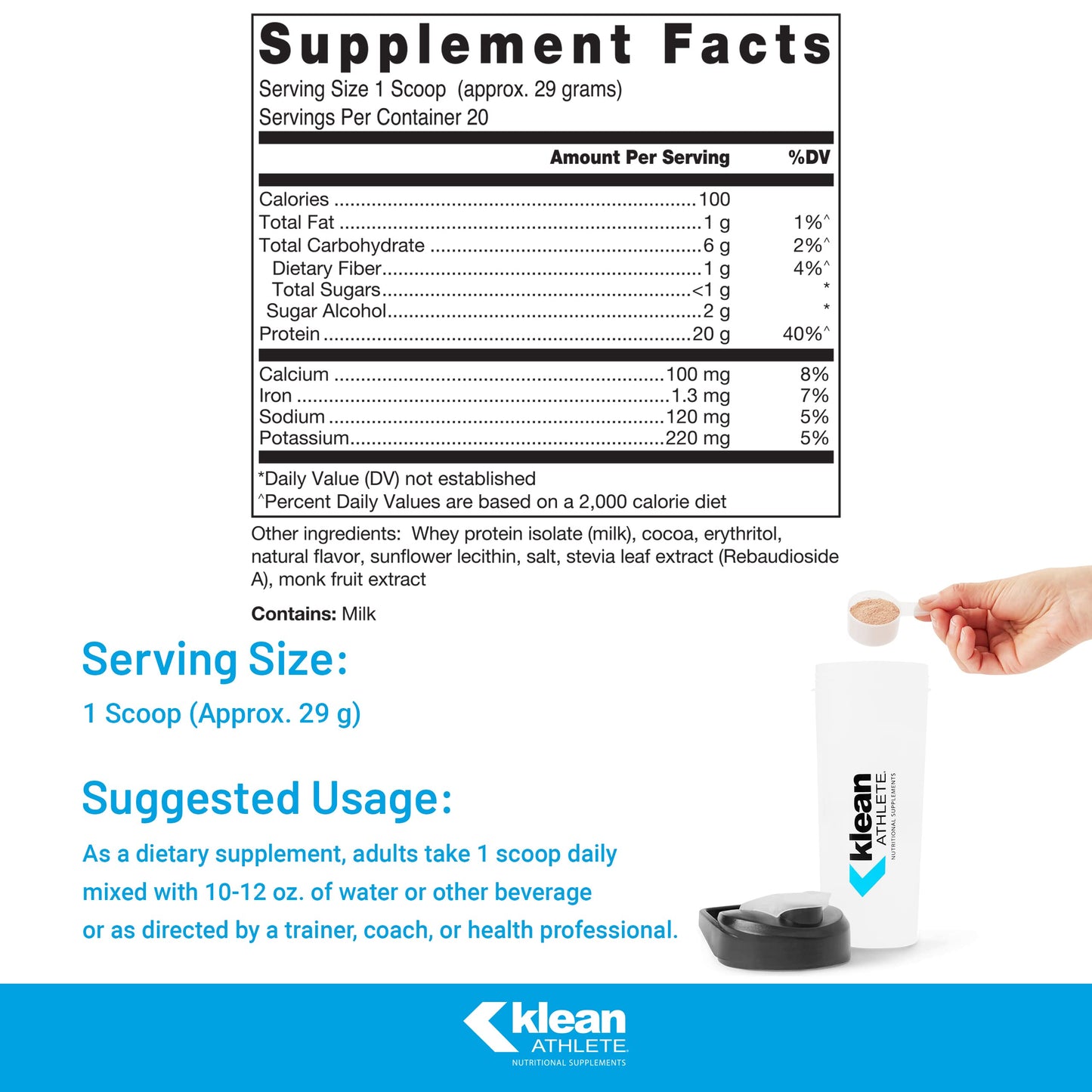 Klean Athlete Klean Isolate Whey Protein Isolate Powder, 2.5 oz
