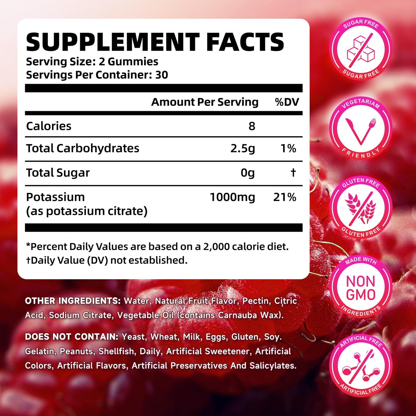Saajoor Potassium Citrate Gummies 1000mg, 2 Pack
