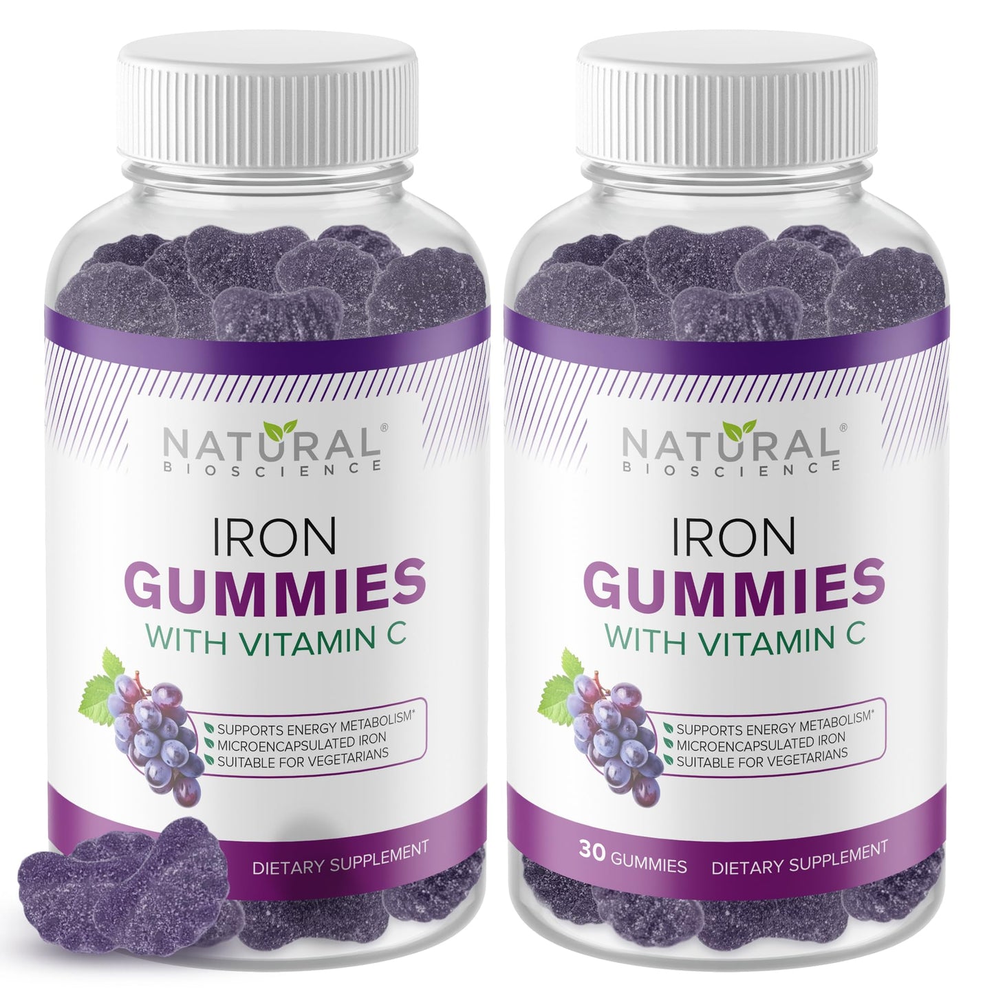 Natural BioScience Iron Gummies with Vitamin C, 60 Gummies
