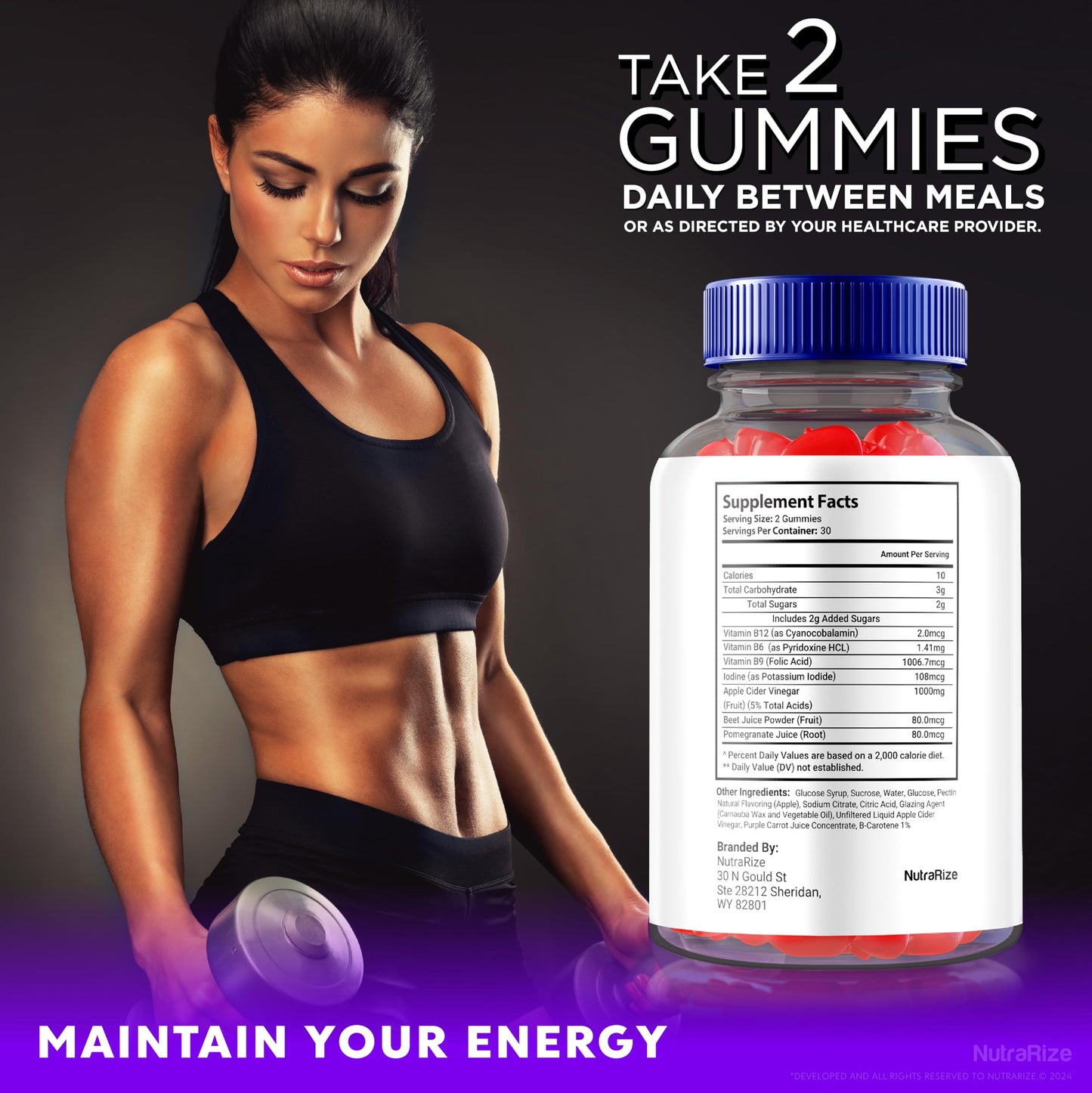 NutraRize MicroBio Keto ACV Gummies, 180 Gummies