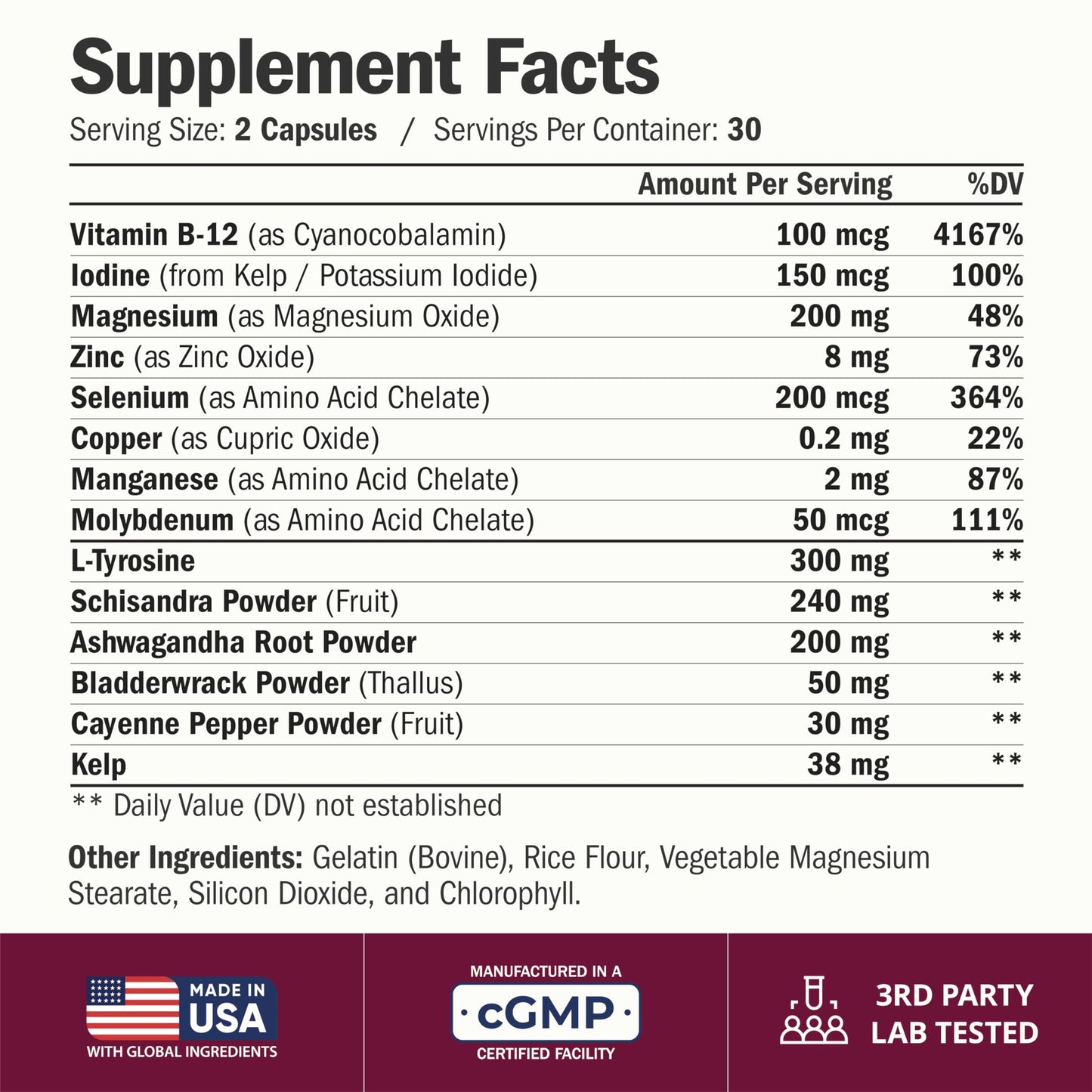 Vimerson Health Thyroid Support for Women 60 Capsules
