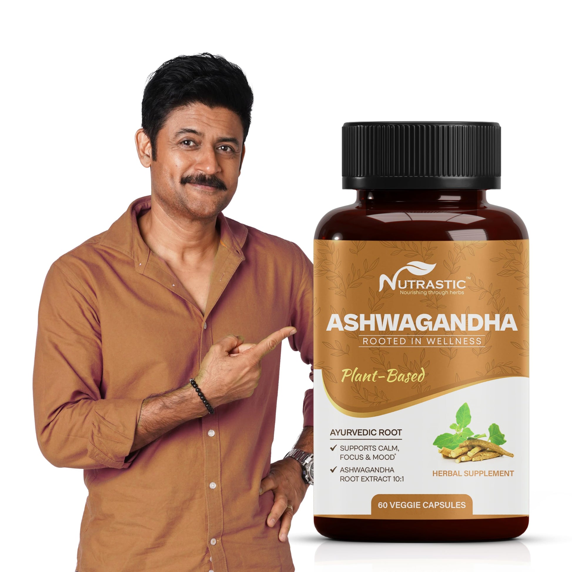Nutrastic Pure Ashwagandha Capsules 500mg, 60 Count