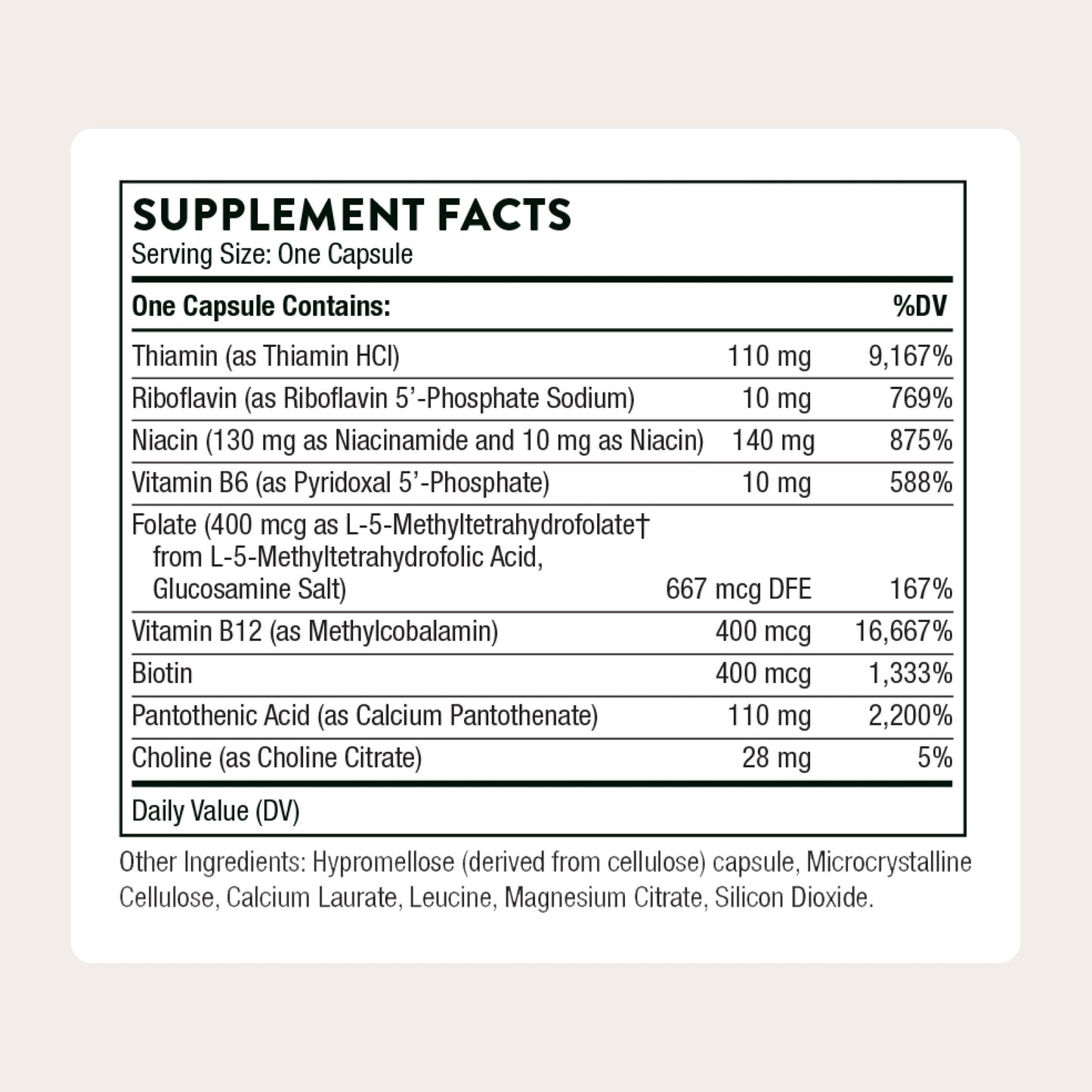 THORNE Basic B-Complex Capsules, 60 Capsules