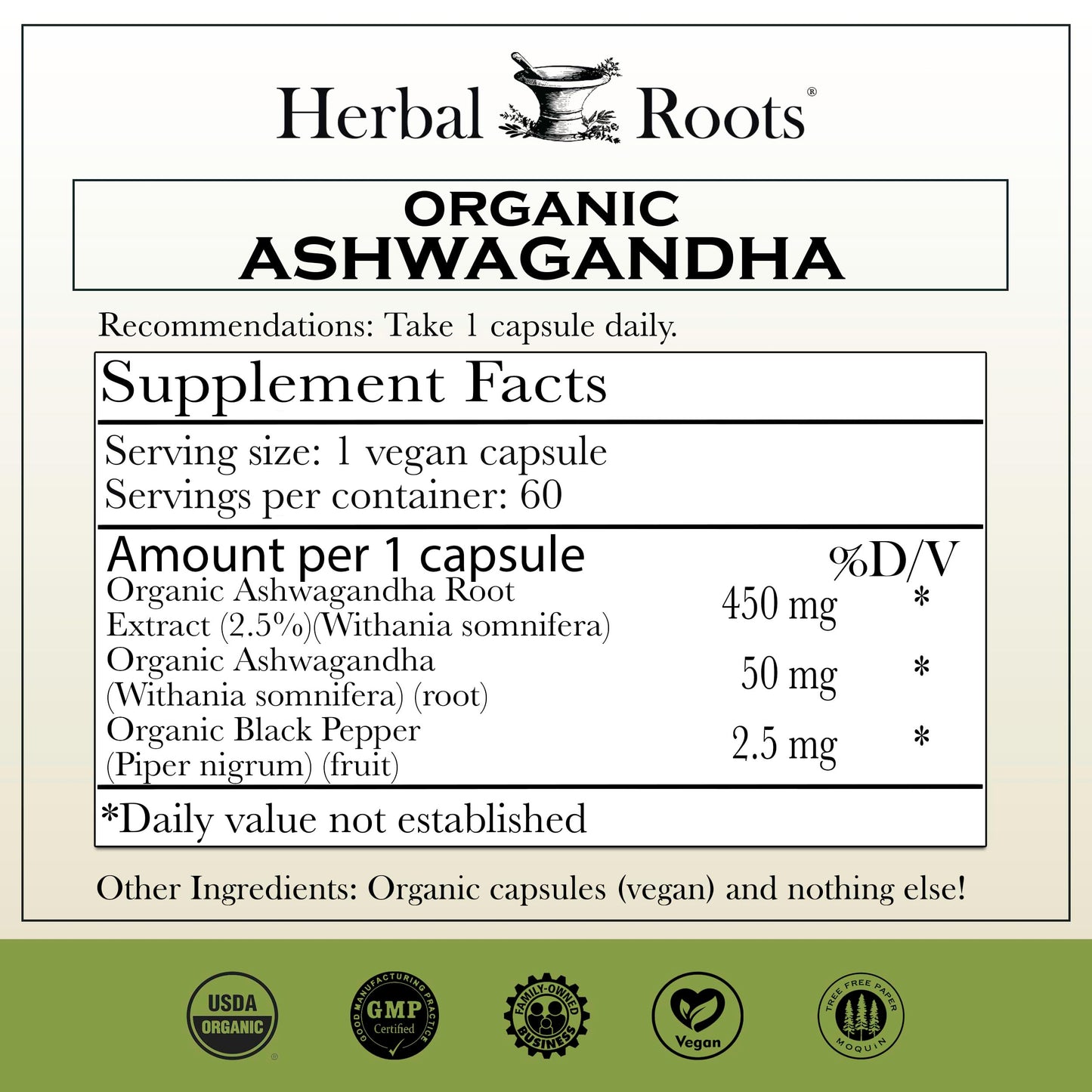 Herbal Roots Ashwagandha 60 Capsules