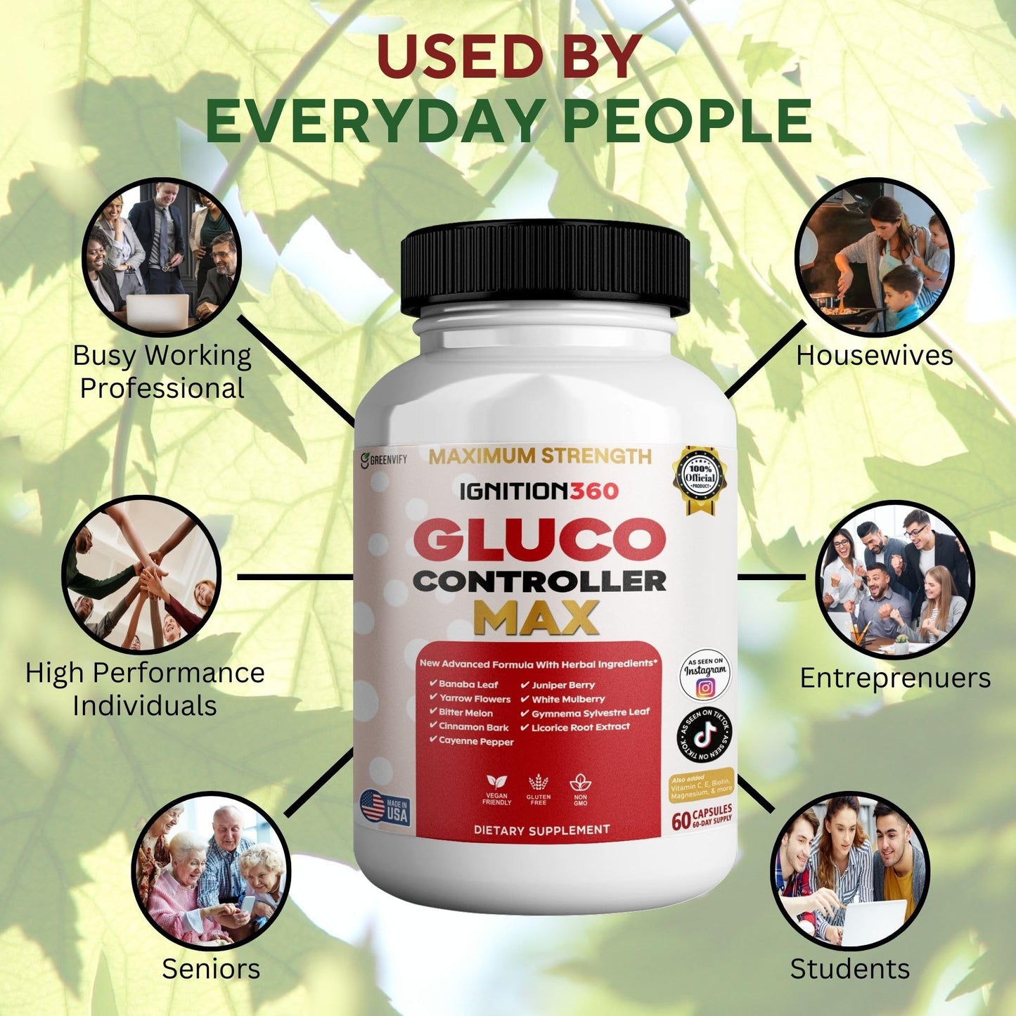GREENVIFY Ignition360 Gluco Controller Max 60 Capsules