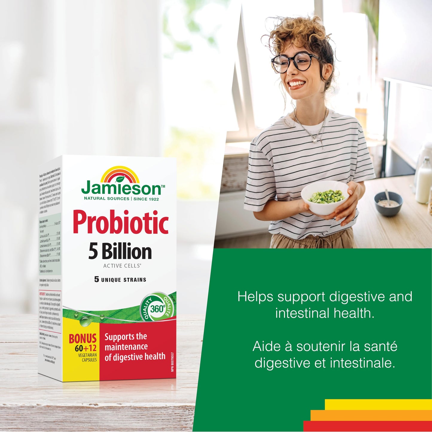 Jamieson Probiotic 5 Billion Regular Strength Supplement Capsule 72 Count