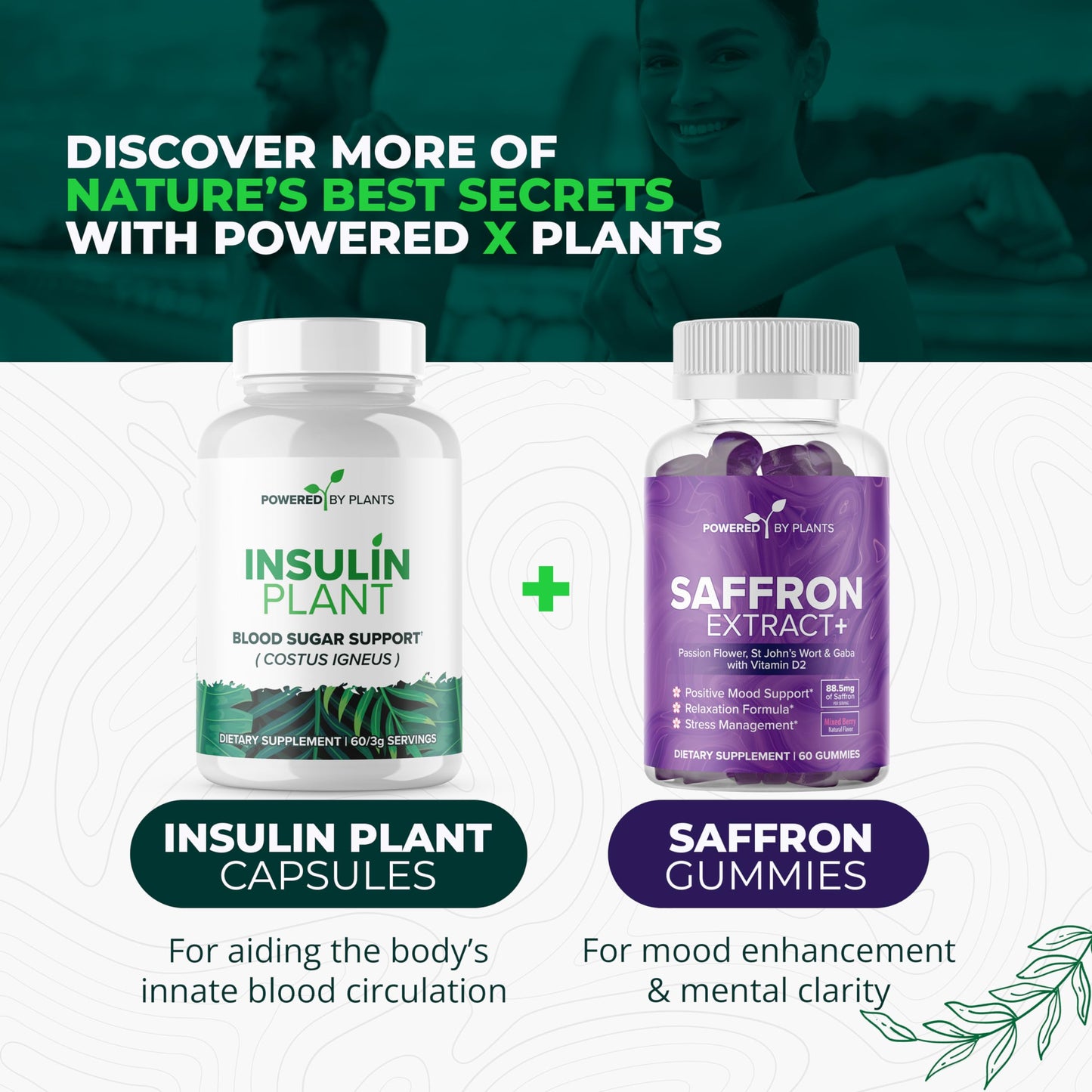 POWERED X PLANTS Pure Berberine Supplement with Ceylon Cinnamon, 1300mg Berberine, Capsule, 180 Servings