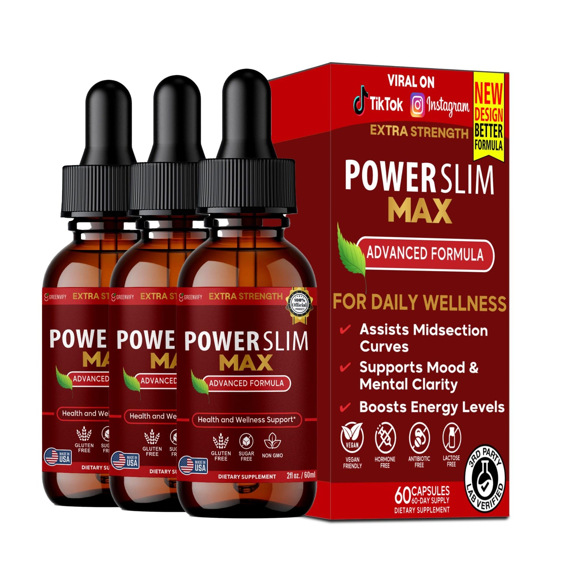 GREENVIFY Power Slim Max Extra Strength Advanced Formula Dietary Supplement Capsules 60
