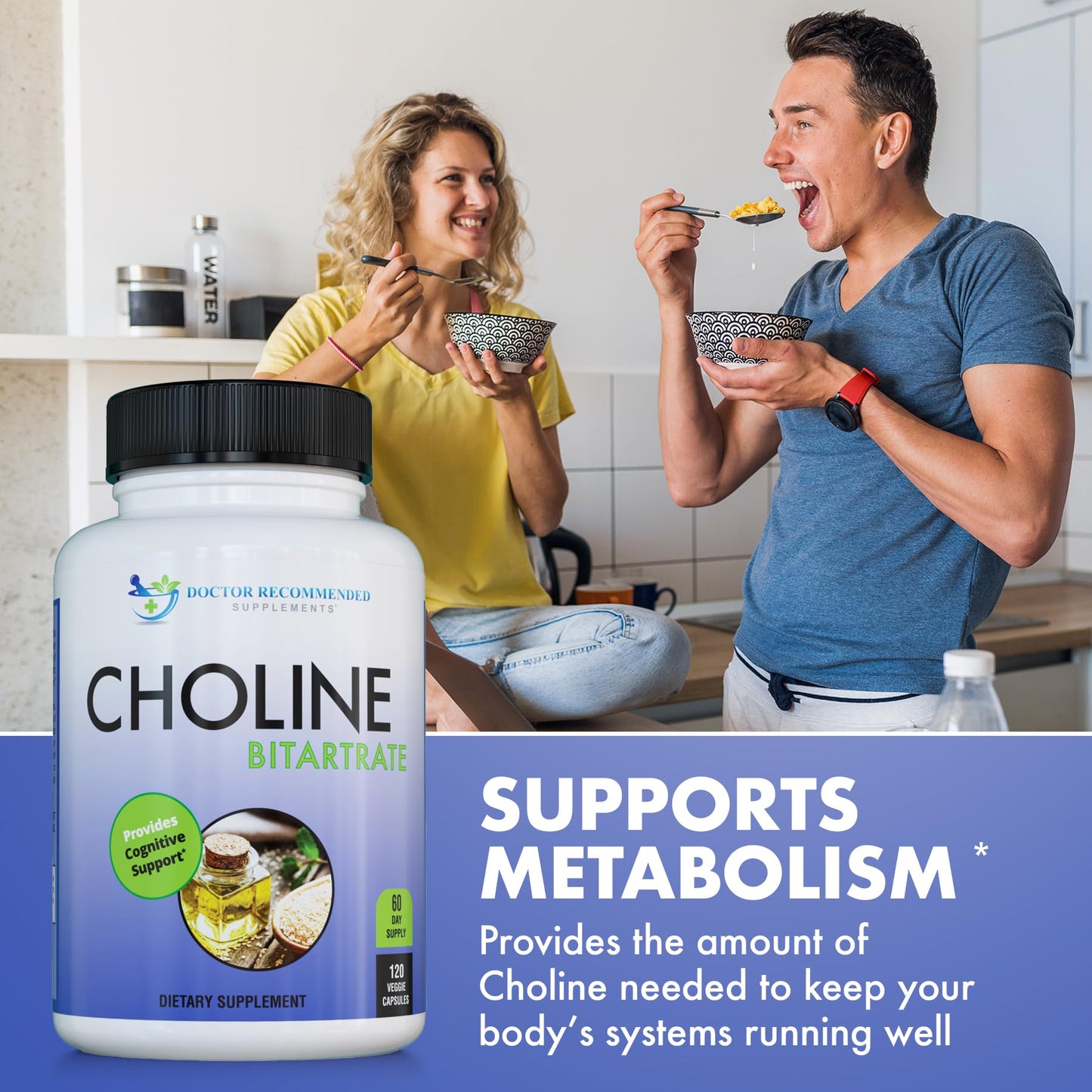 DOCTOR RECOMMENDED SUPPLEMENTS Premium Choline 500 mg Capsules, 120 Count