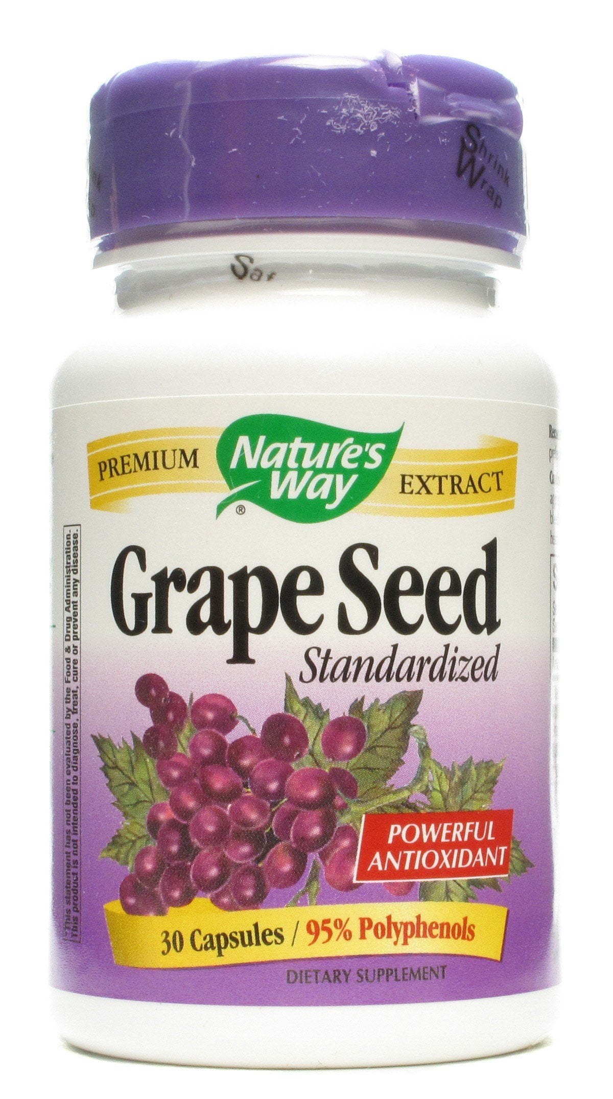 Nature's Way Grape Seed Extract Standardized Capsules, 30 Capsules