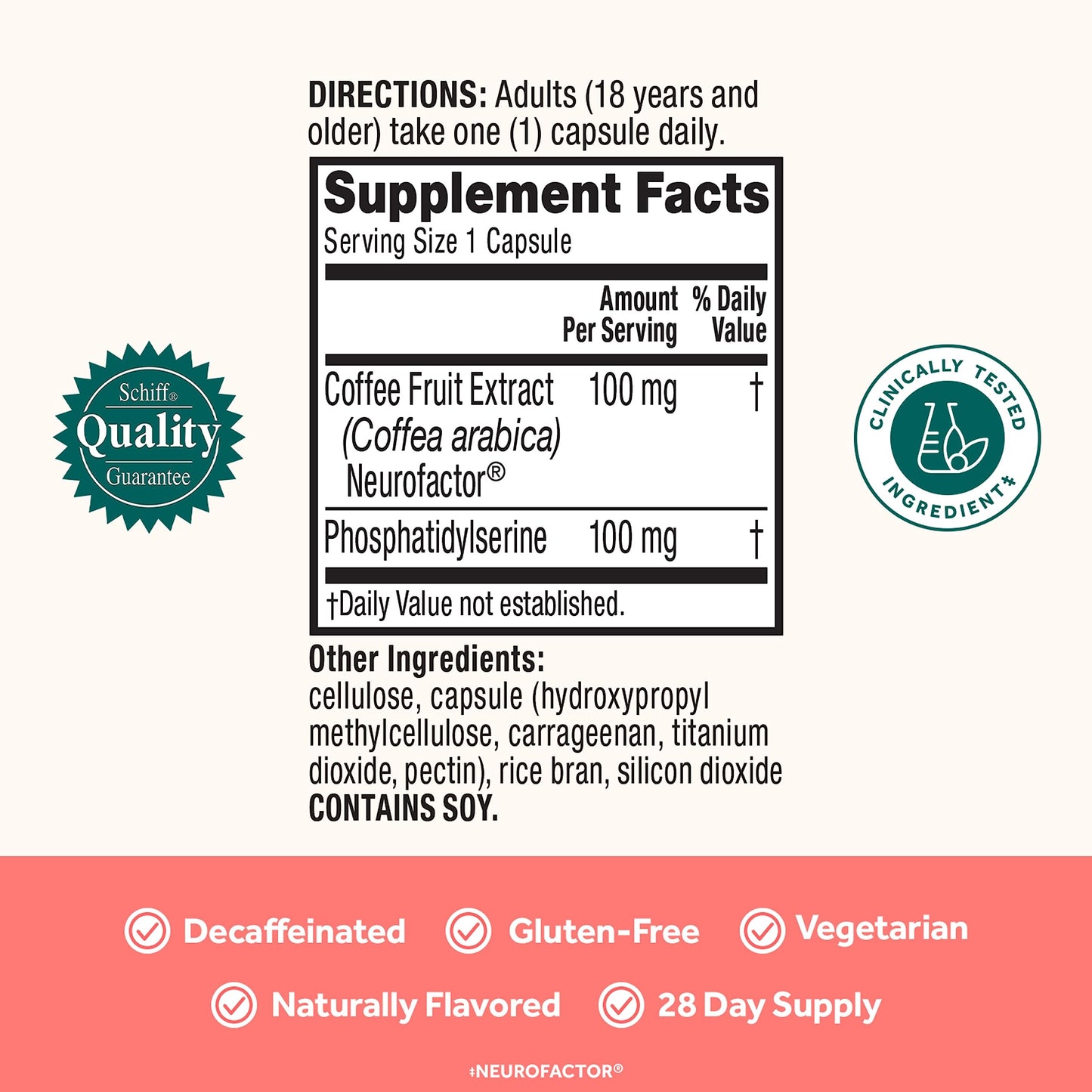 NEURIVA Original Decaffeinated Clinically Tested Nootropic Brain Supplement for Memory, Focus & Concentration, NeuroFactor & Phosphatidylserine, 56 Capsules
