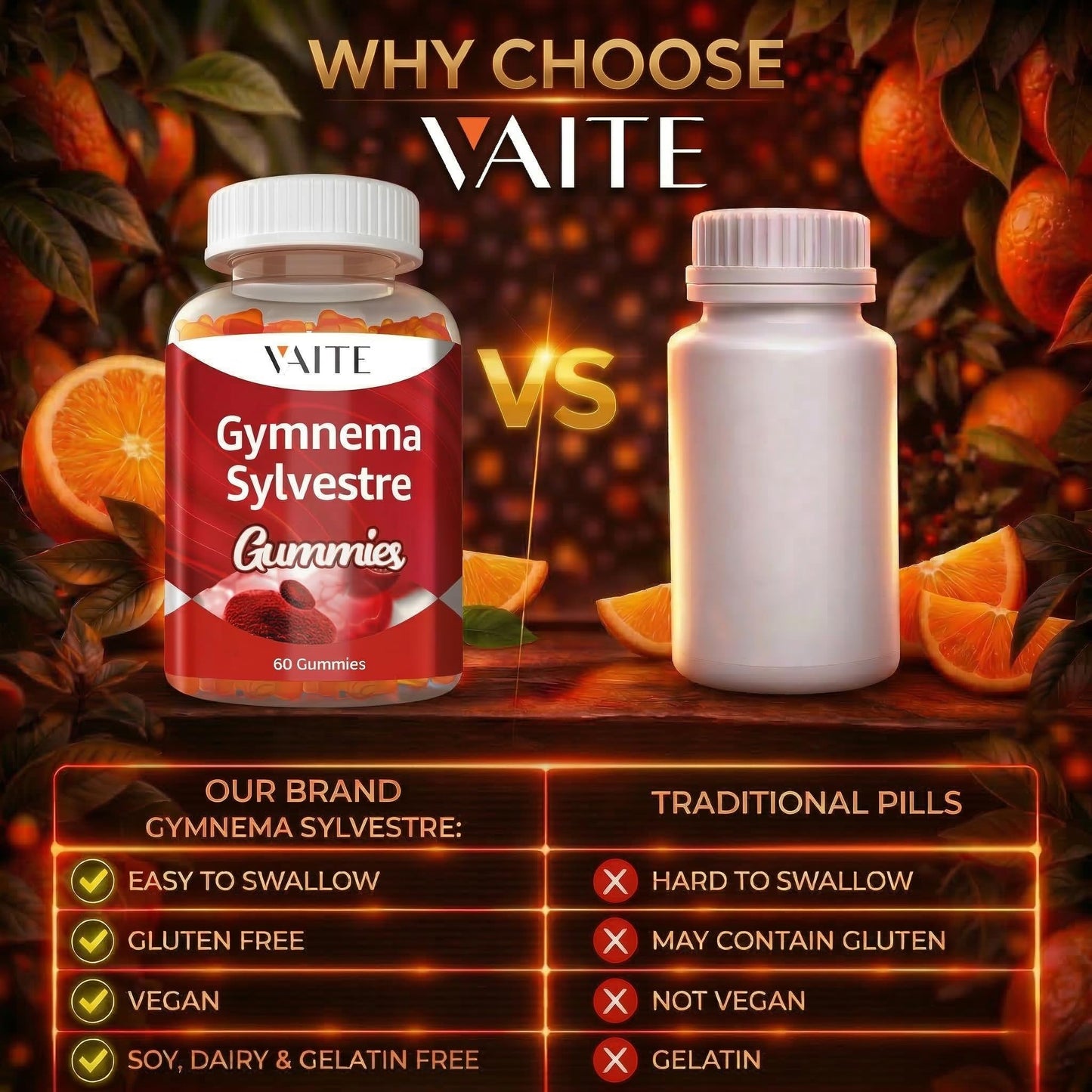 VAITE Gymnema Sylvestre Gummies, 60 Count