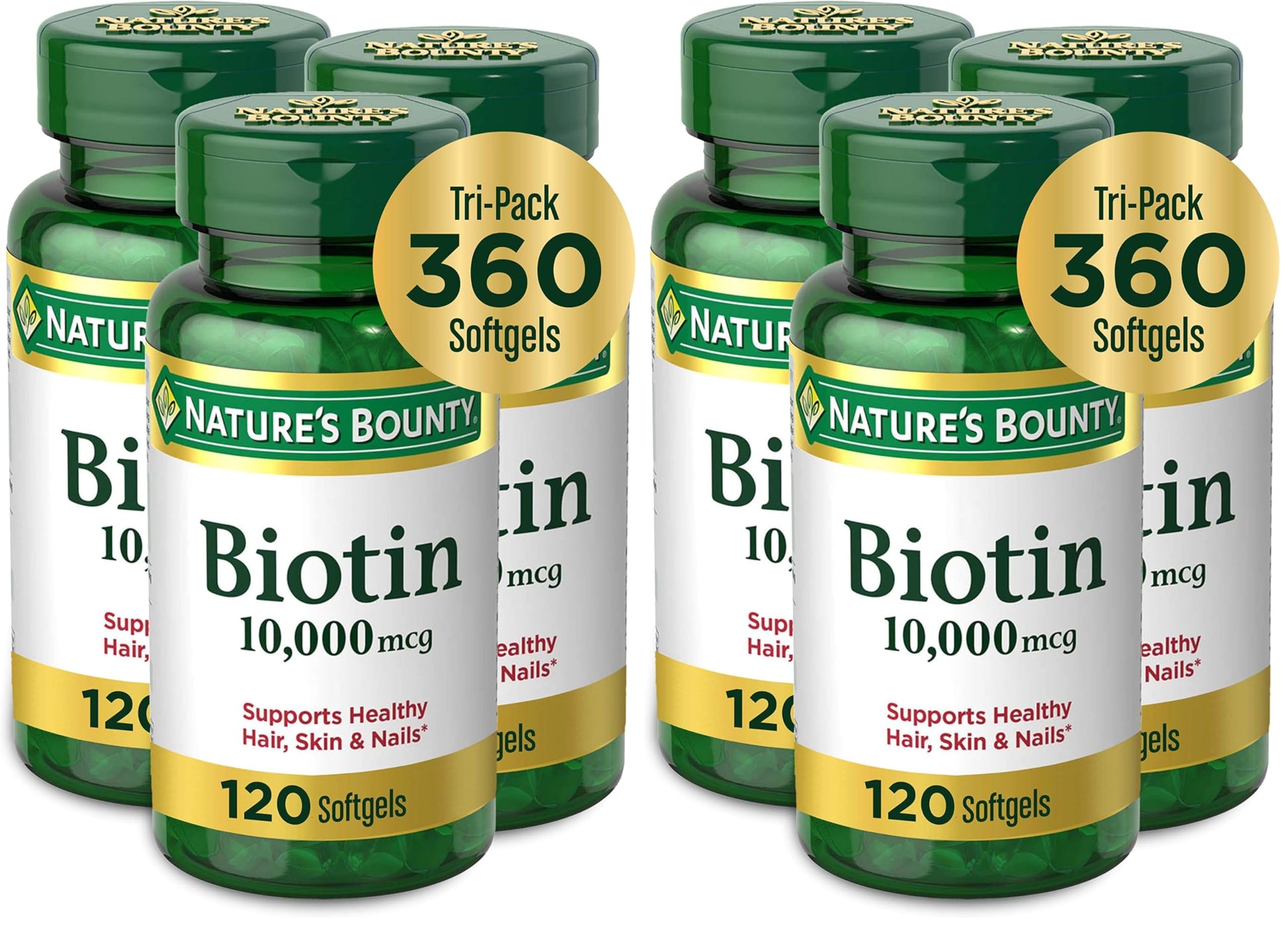 Nature's Bounty Biotin Hair Skin and Nails Vitamins Softgel 720
