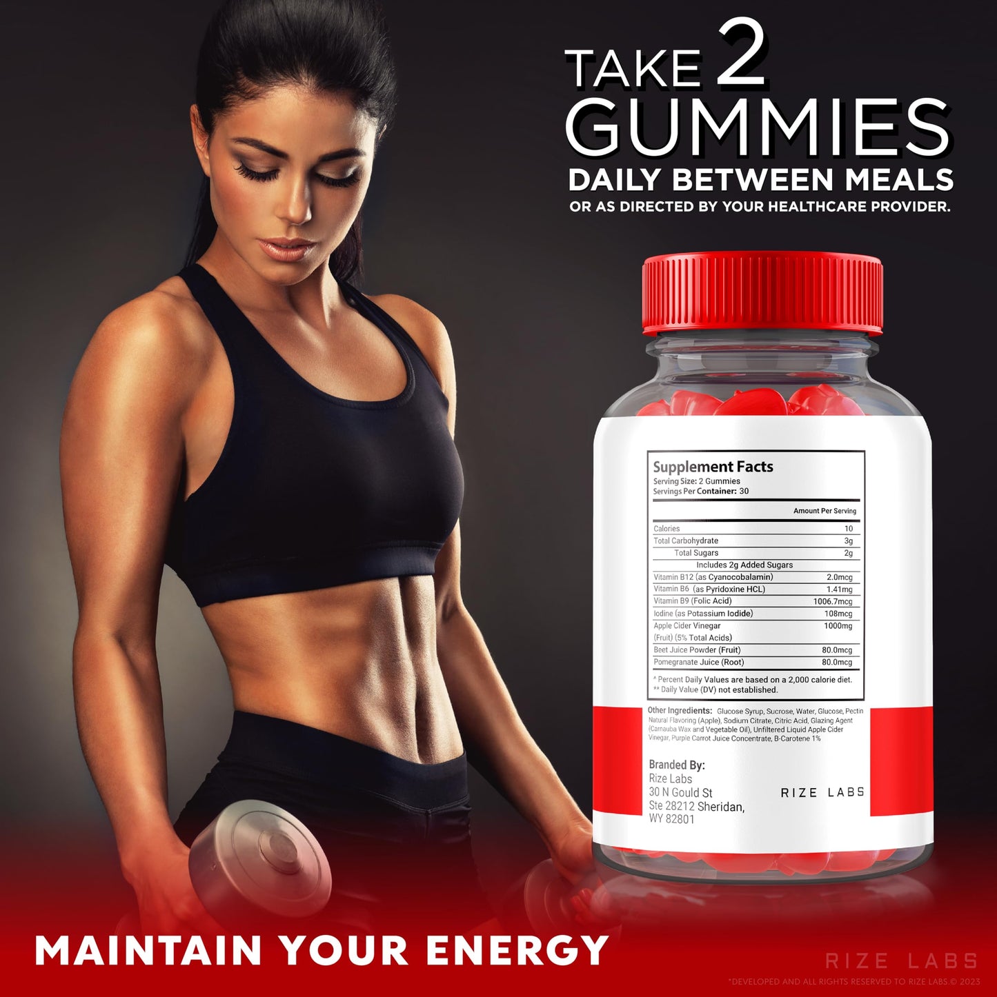 Rize Labs Keto Bites ACV Gummies for Advanced Weight Loss, All Natural Apple Cider Vinegar Supplement, 180 Gummies