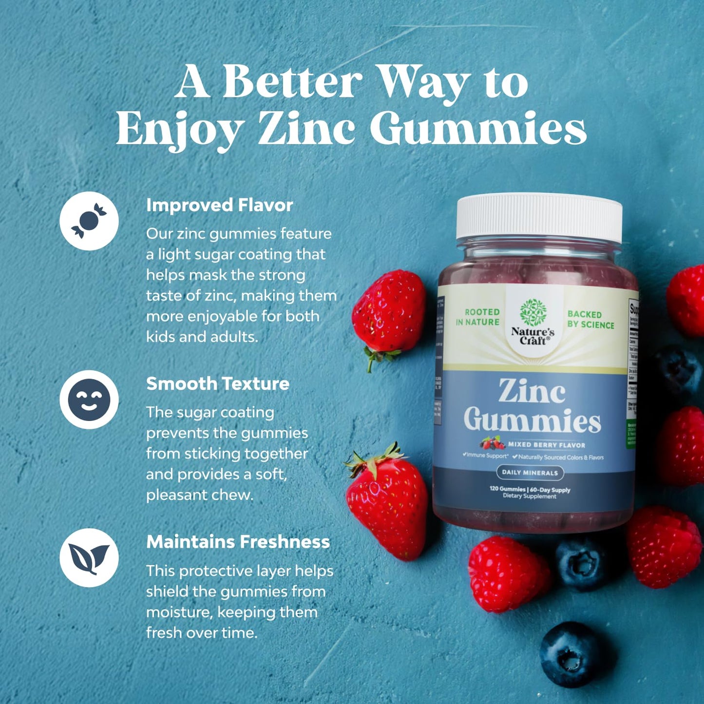 Natures Craft Zinc Gummies 120 Gummies