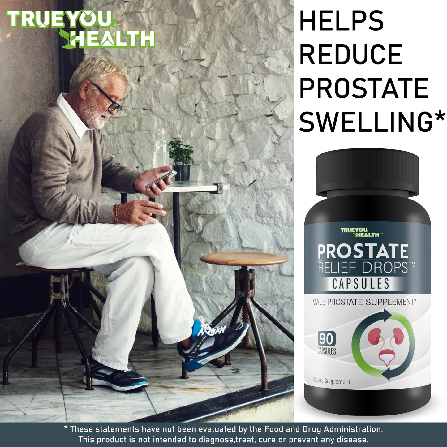 True You Health Prostate Relief Capsules, 90 Count