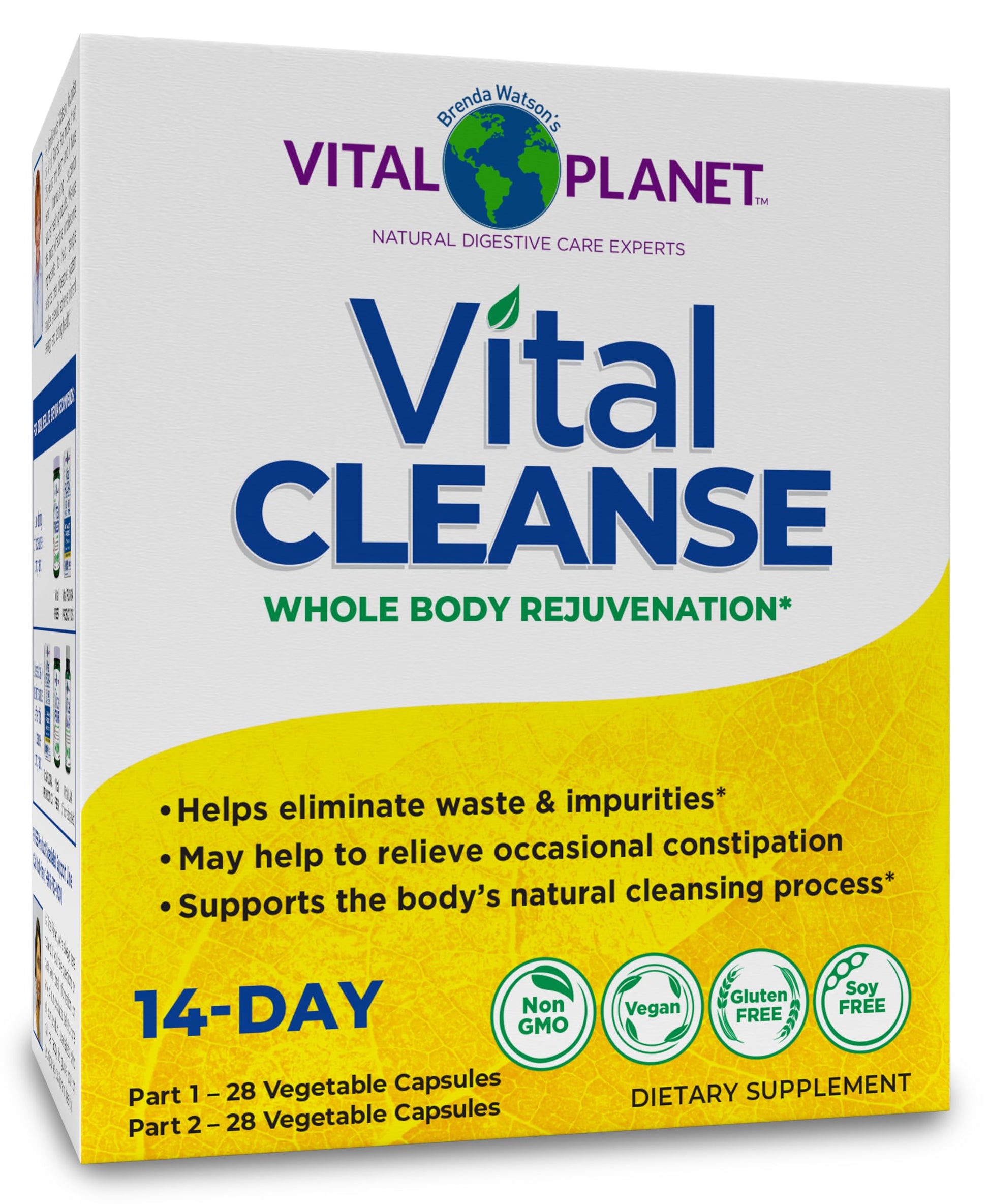 Vital Planet Vital Cleanse with Milk Thistle, Magnesium, Cape Aloe and Herbs Capsules, 56 Count