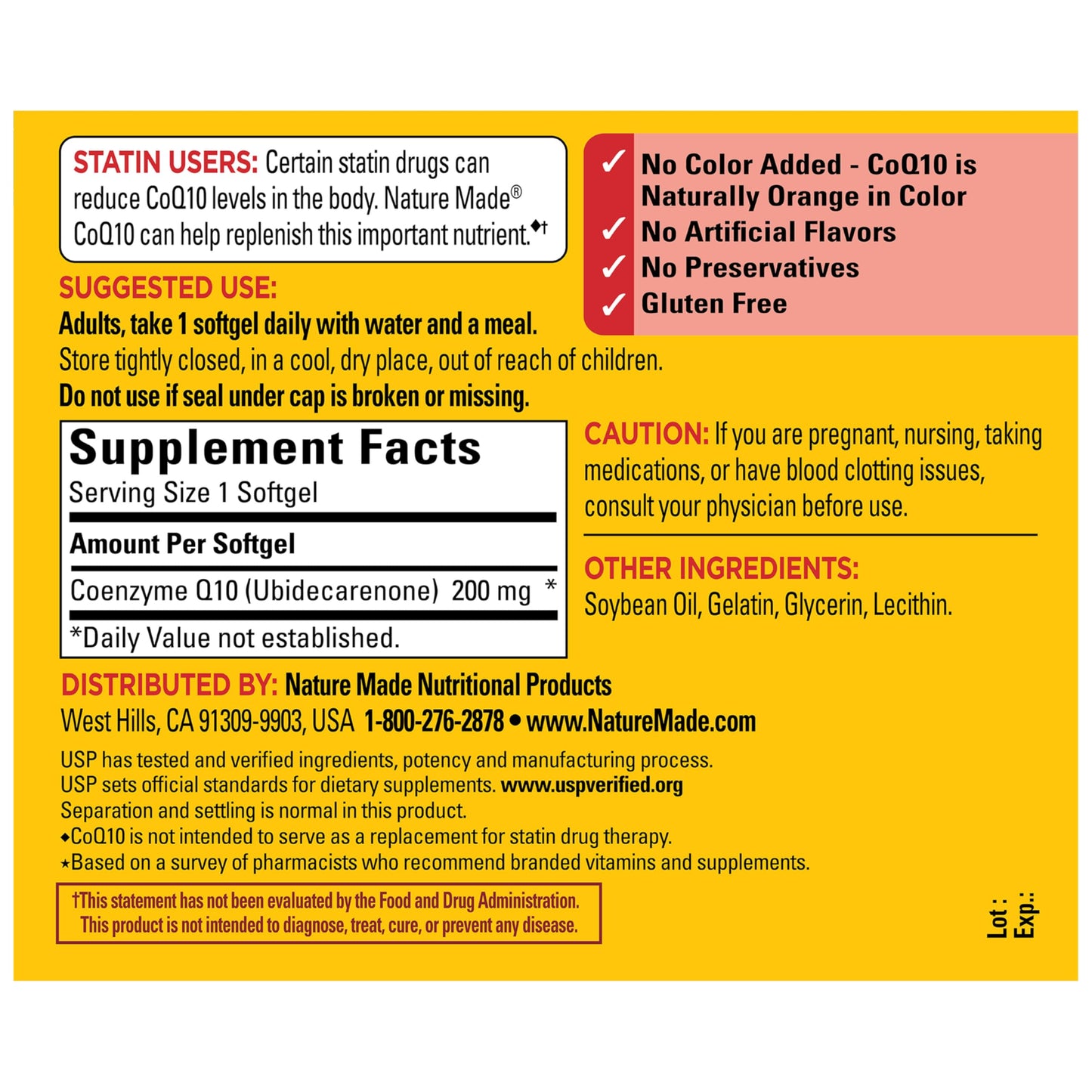 Nature Made CoQ10 200mg Softgels 80 Count