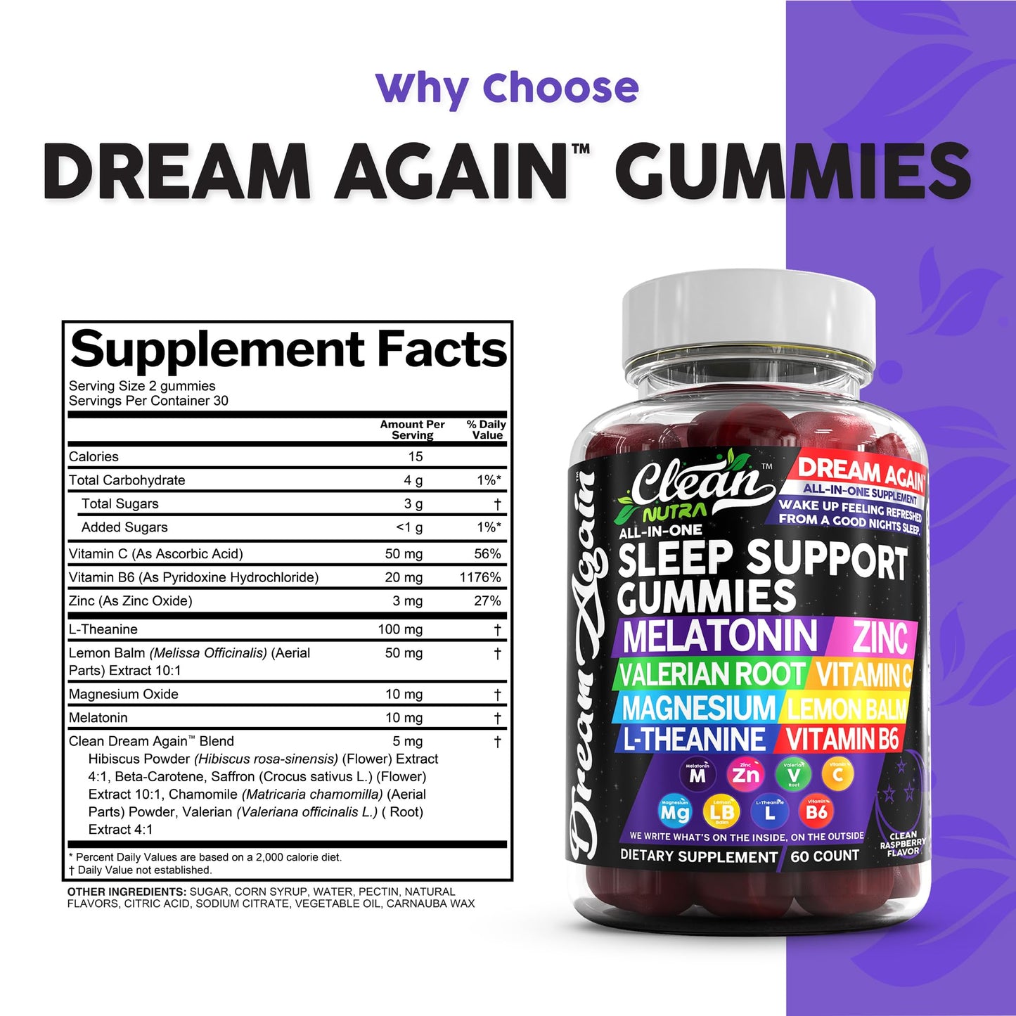 Clean Nutraceuticals Melatonin 10mg 60 Gummies
