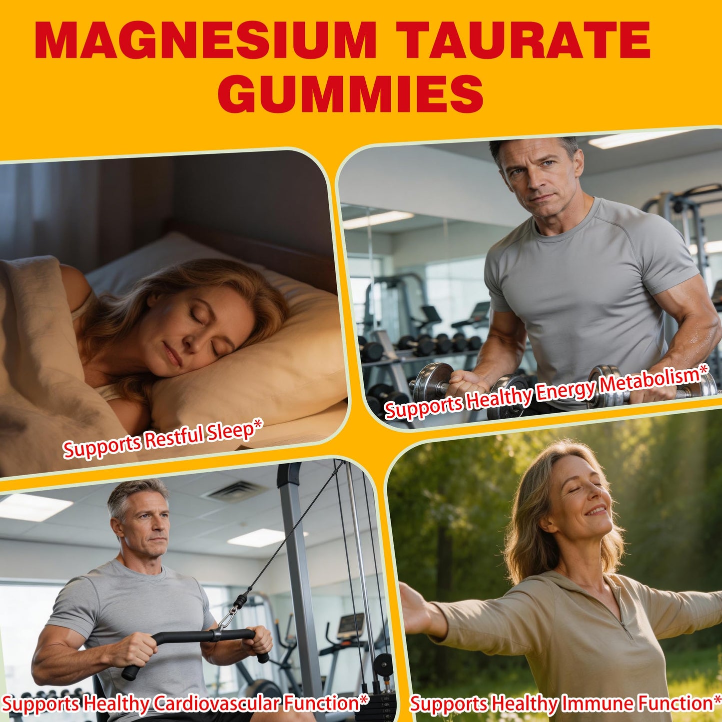 Ynlljmdw Magnesium Taurate Gummies, 60 Count