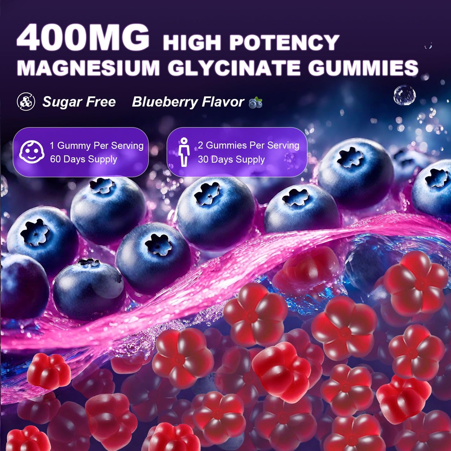 Elysx Liposomal Magnesium Bisglycinate 400mg Gummies, 60 Count