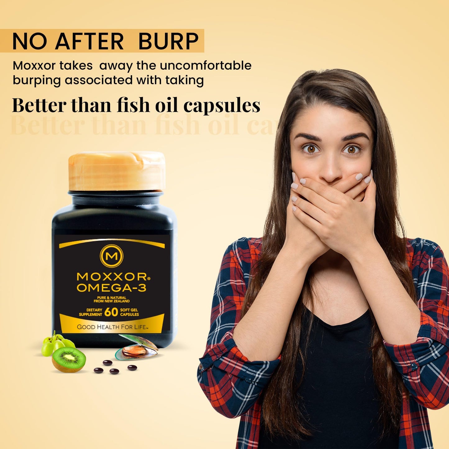 Moxxor Omega 3 New Zealand Green Lipped Mussel Oil Capsules, 1800