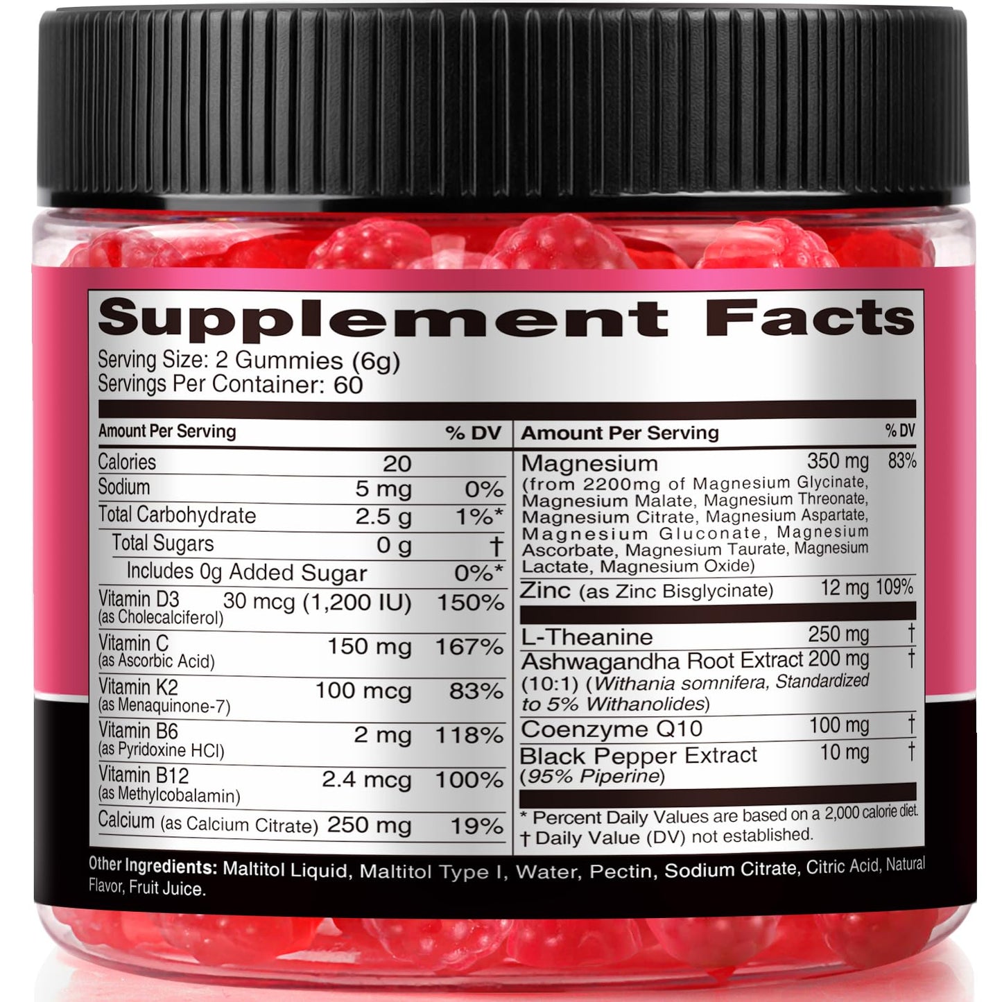 DailyWhole Magnesium Glycinate Gummies 21 in 1, 120 Gummies