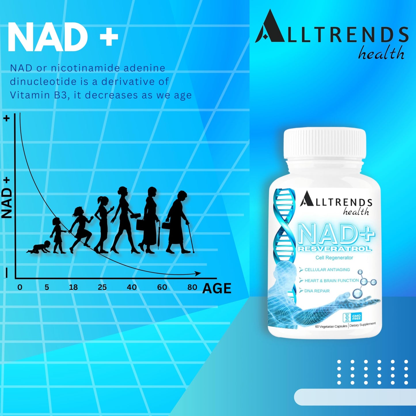 ALLTRENDS Health NAD Supplement 60 Capsules