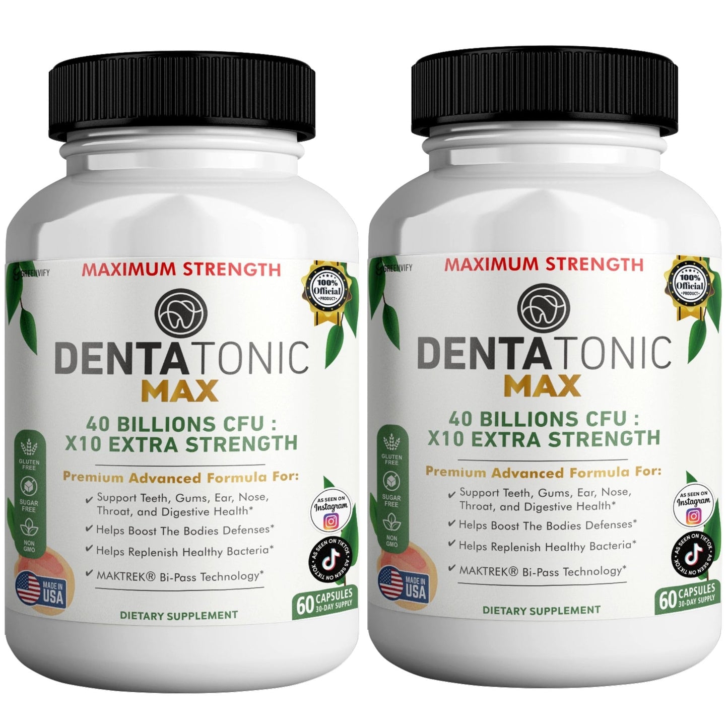 GREENVIFY Denta Tonic Max Probiotic Supplement, 120 Capsules