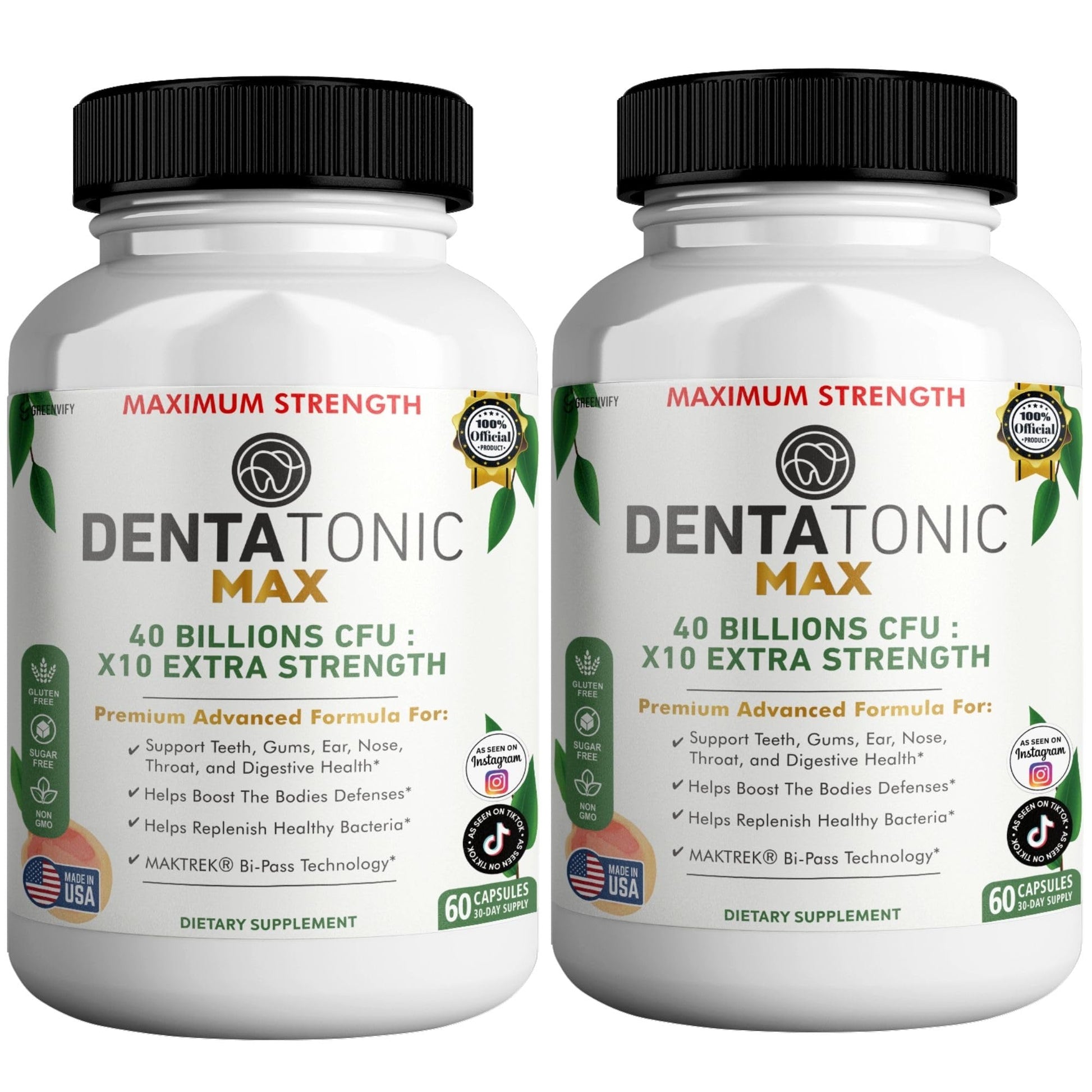 GREENVIFY Denta Tonic Max Probiotic Supplement, 120 Capsules
