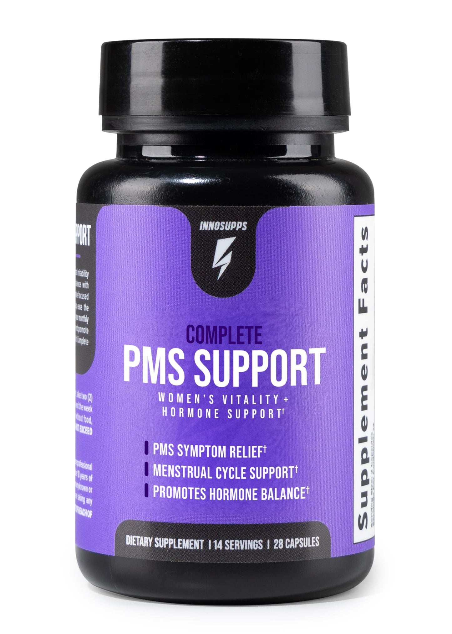InnoSupps Inno Complete PMS Support - PMS Support Supplement for Women with Chasteberry, Vitamin B6, & Calcium for Women for Period Relief, Cramp Relief, Mood and Cycle Balance, 28 Capsules