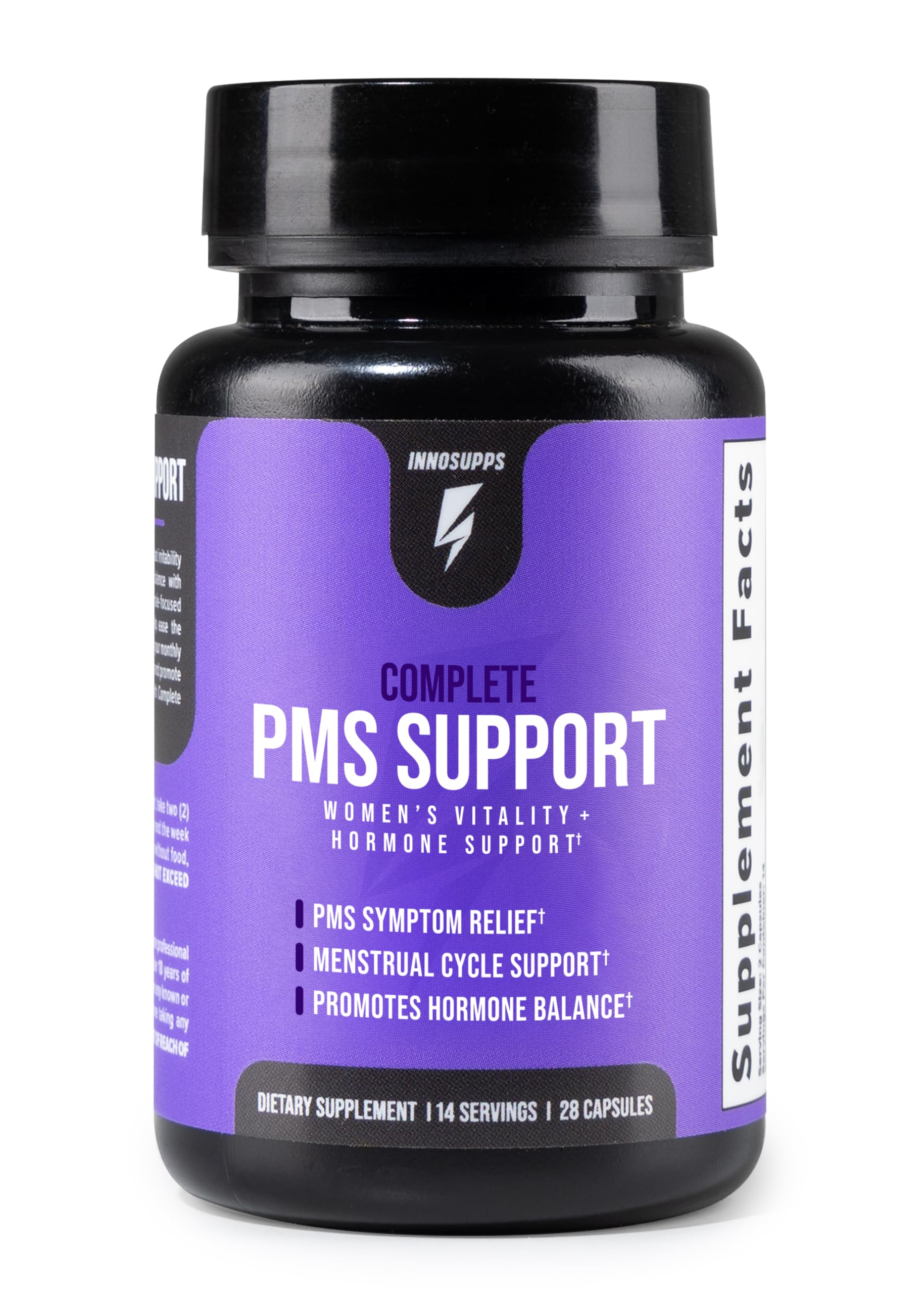 InnoSupps Inno Complete PMS Support - PMS Support Supplement for Women with Chasteberry, Vitamin B6, & Calcium for Women for Period Relief, Cramp Relief, Mood and Cycle Balance, 28 Capsules