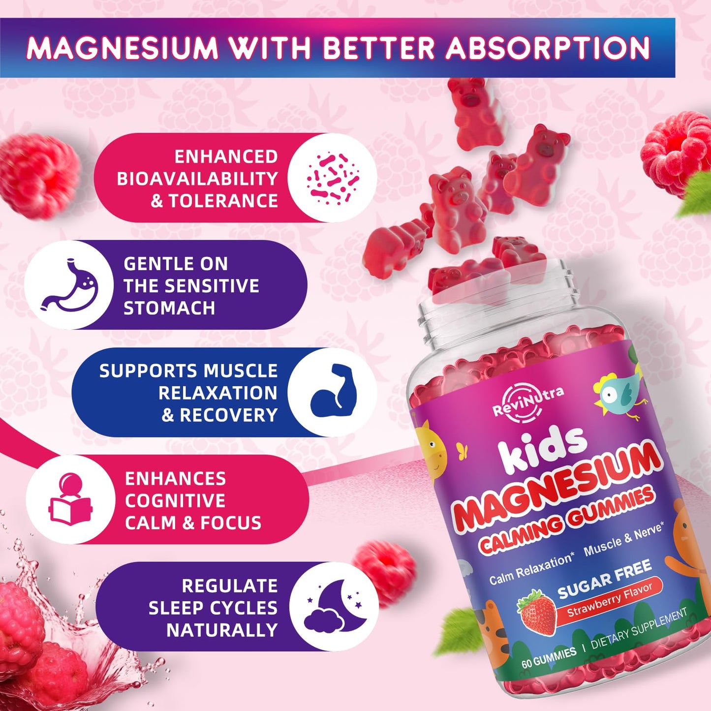 ReviNutra Magnesium Gummies 120 Count