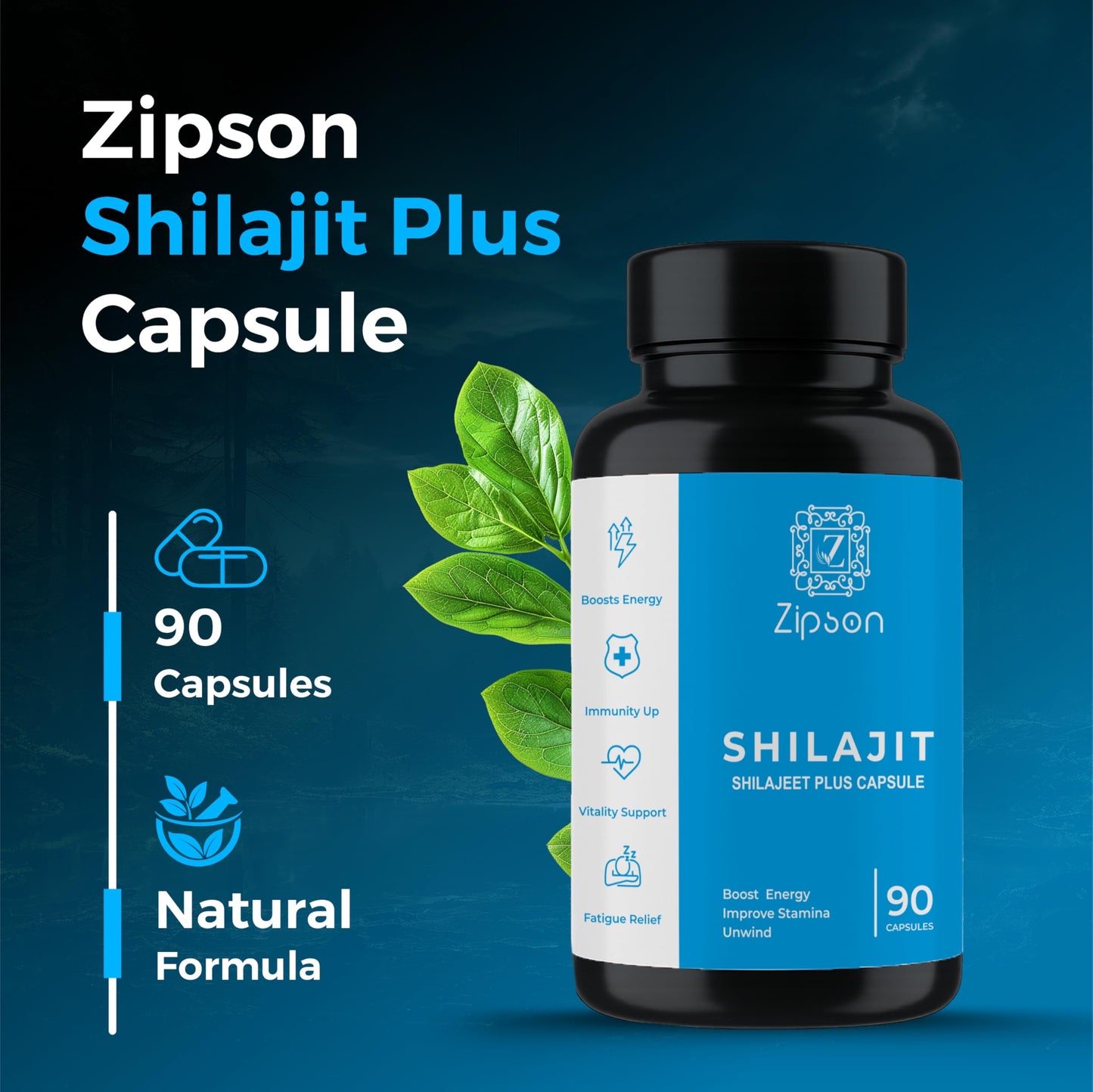 ZIPSON Shilajit for Men & Women Capsules 90 Count