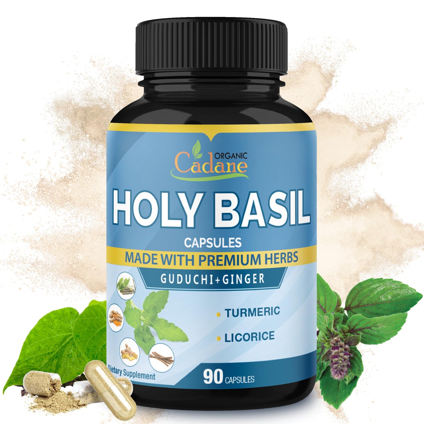 Organic Cadane Holy Basil Supplements 90 Capsules