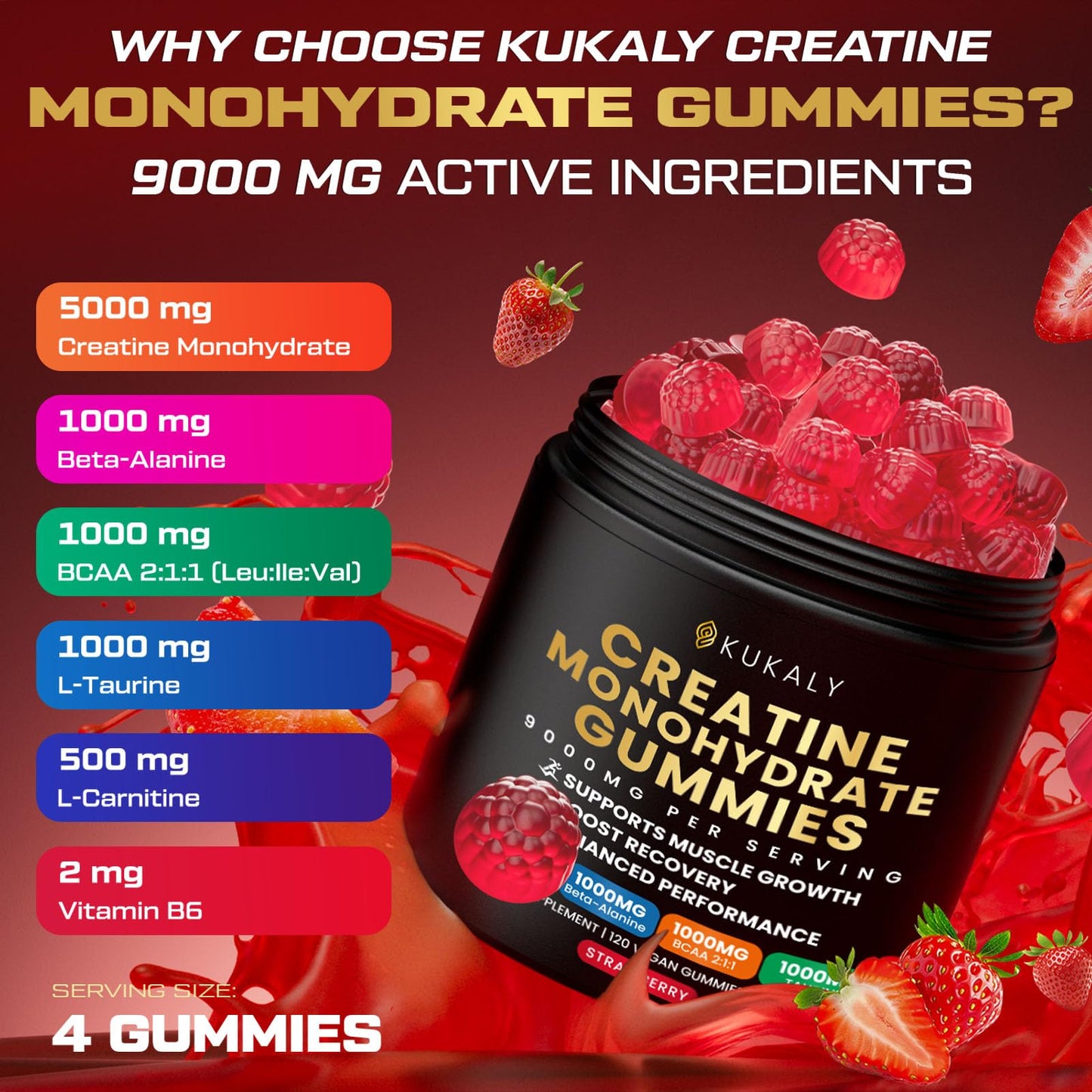 ZyterX Creatine Monohydrate Gummies, 120 Count