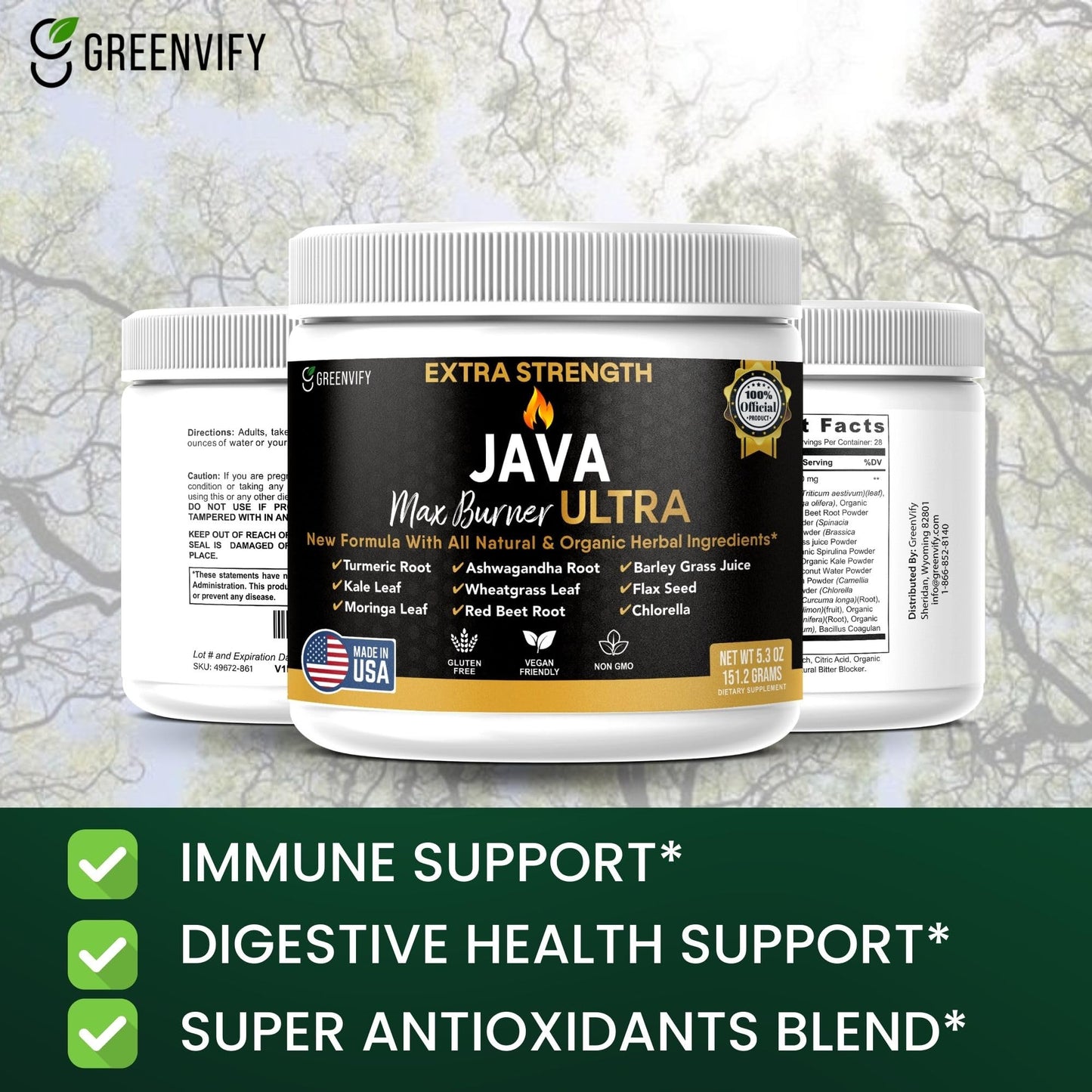 GREENVIFY Java Max Burner Ultra Extra Strength 60 Capsules