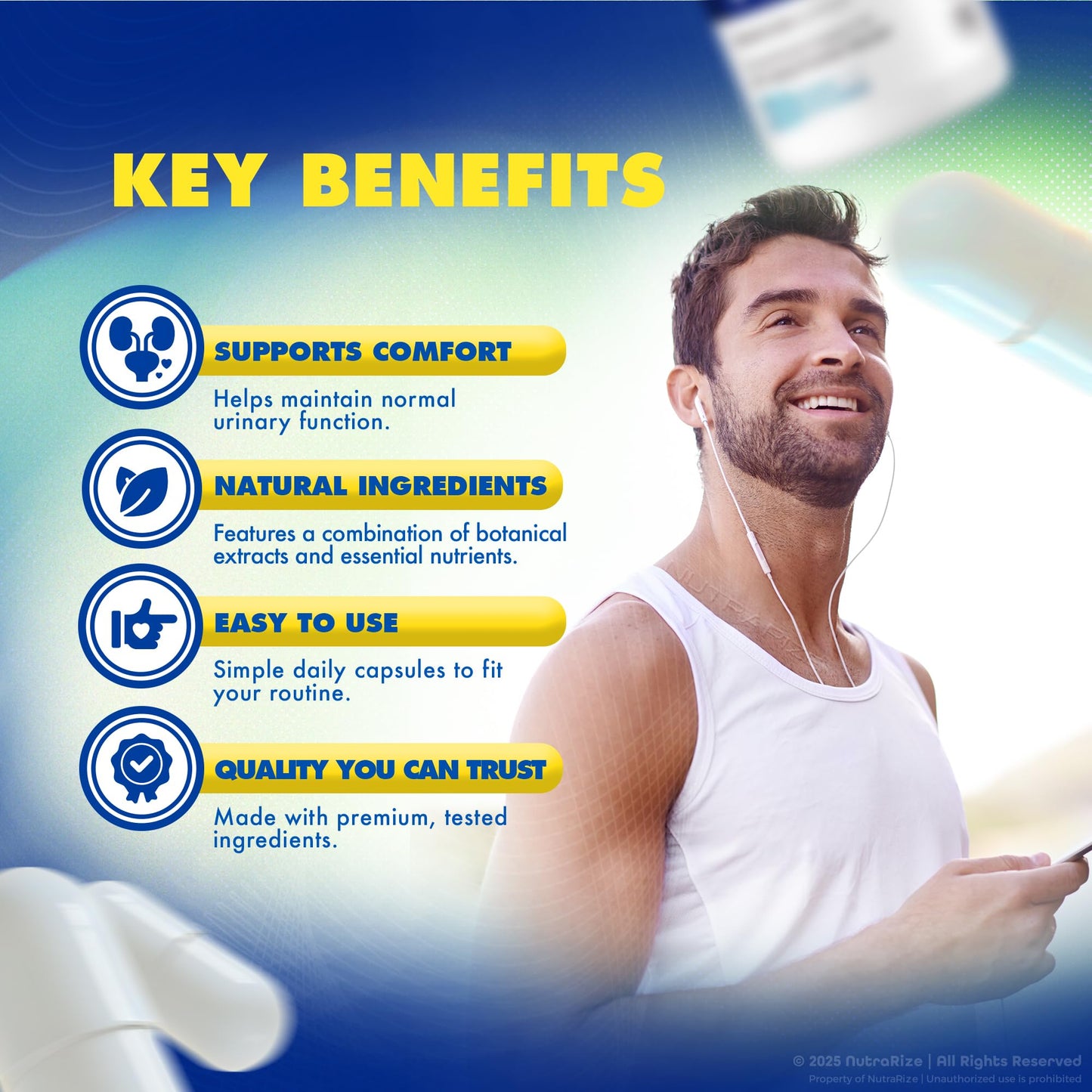 NutraRize ProstaBiome Prostate Support Capsules, 180 Capsules